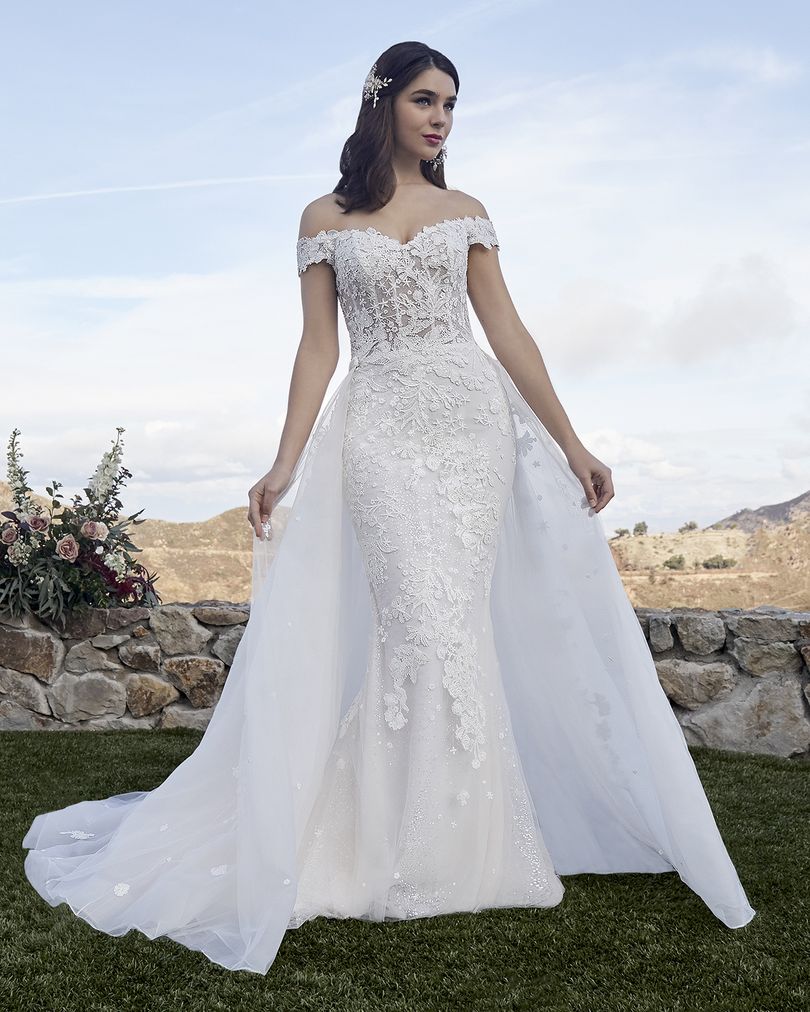 Casablanca Bridal 2419 MCKENZIE Wedding Dress Overskirt Bridal Gown off the shoulder - Image 3