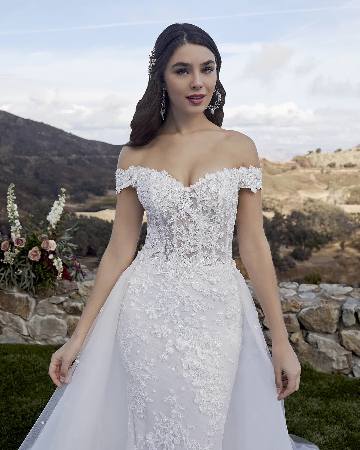 Casablanca Bridal 2419 MCKENZIE Wedding Dress Overskirt Bridal Gown off the shoulder - Image 4
