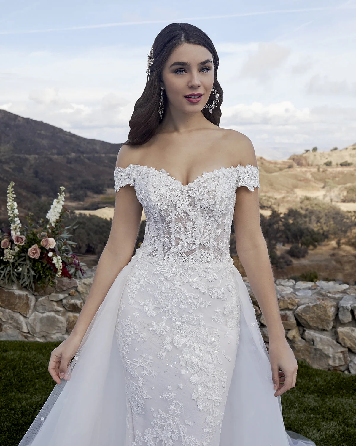 Casablanca Bridal 2419 Size 16, 18 MCKENZIE Wedding Dress Overskirt Bridal Gown off the shoulder - Image 3