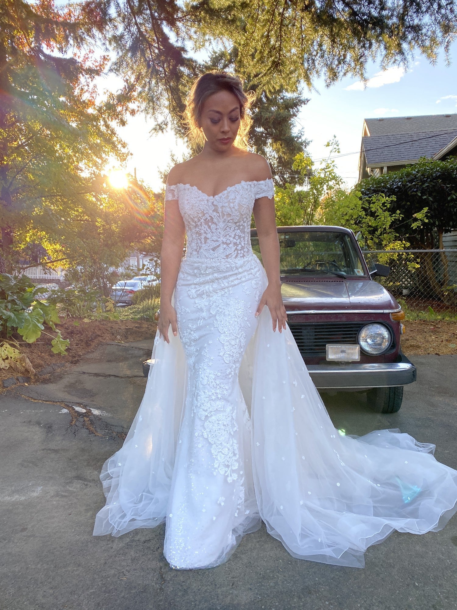 Casablanca Bridal 2419 Size 16, 18 MCKENZIE Wedding Dress Overskirt Bridal Gown off the shoulder - Image 8