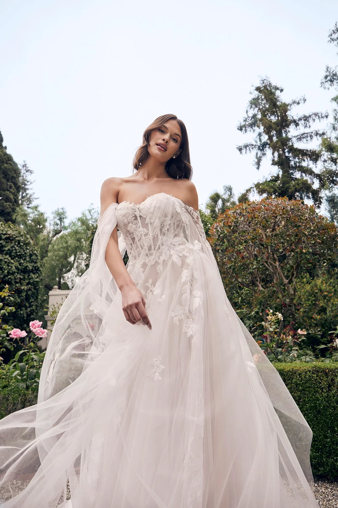 Casablanca Bridal 2537 Adalaide A-Line Sheer Floral Corset Strapless Sweetheart Neckline Wedding Gown - Image 8