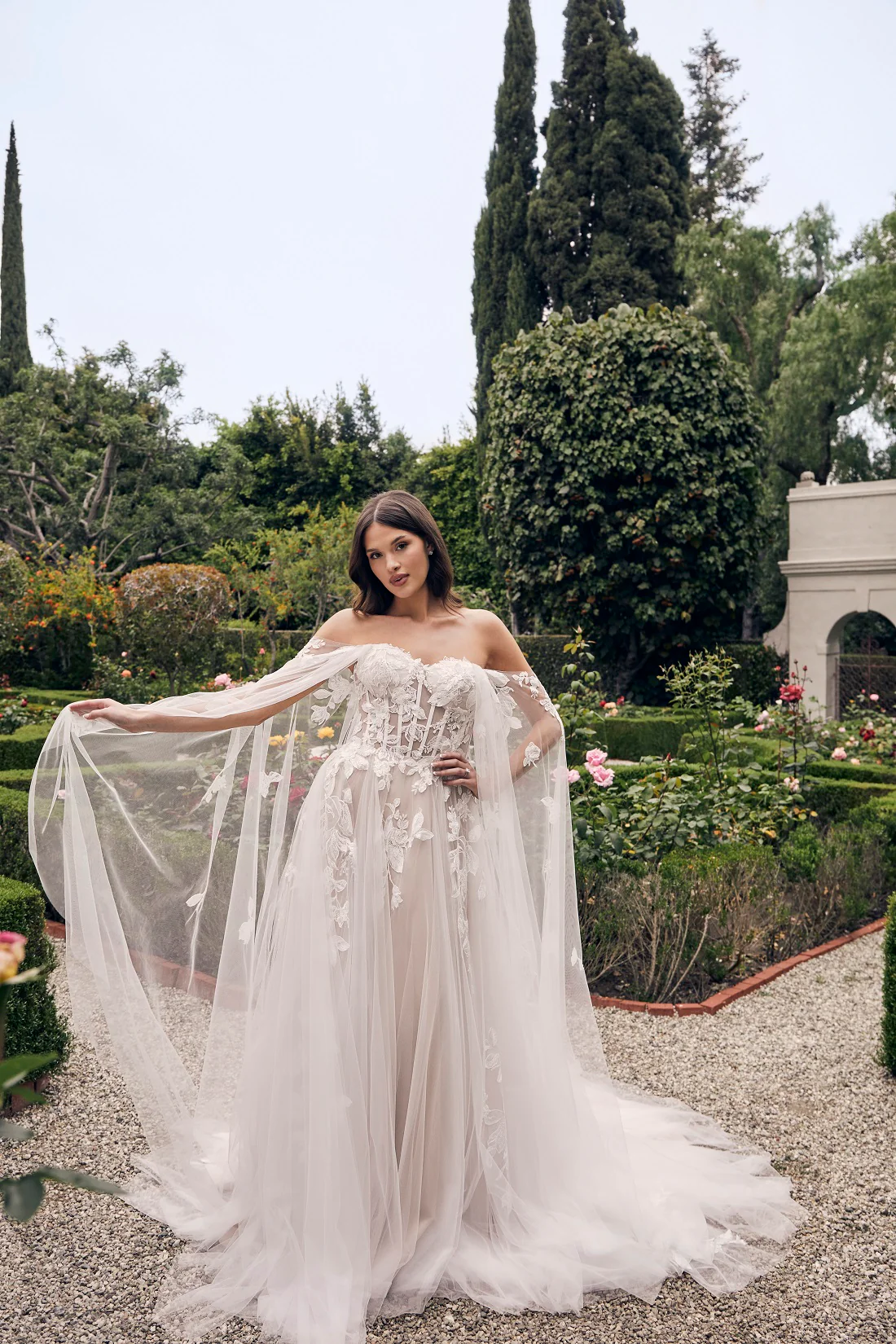 Casablanca Bridal 2537 Adalaide A-Line Sheer Floral Corset Strapless Sweetheart Neckline Wedding Gown - Image 9