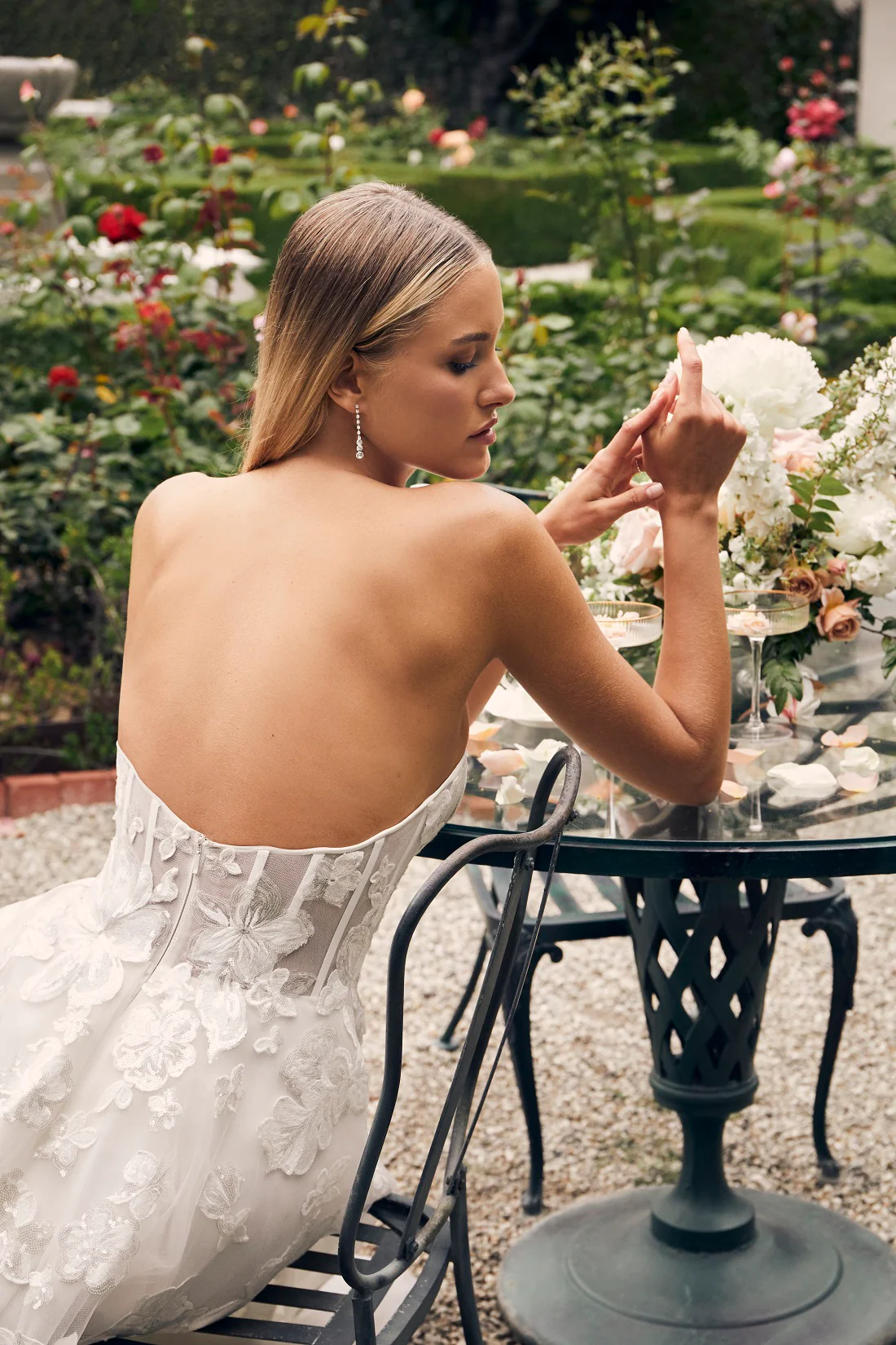 Casablanca Bridal 2540 Elloise A-Line Ballgown Strapless Sheer Floral Corset Sweetheart Neckline Open Back Train Wedding Gown - Image 5