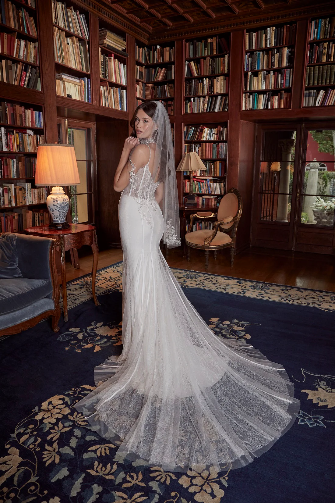 Casablanca Bridal 2542 Chanel Fit And Flare Sheer Corset Crystal Embellished Sweetheart Neckline Spaghetti Strap Wedding Gown - Image 5