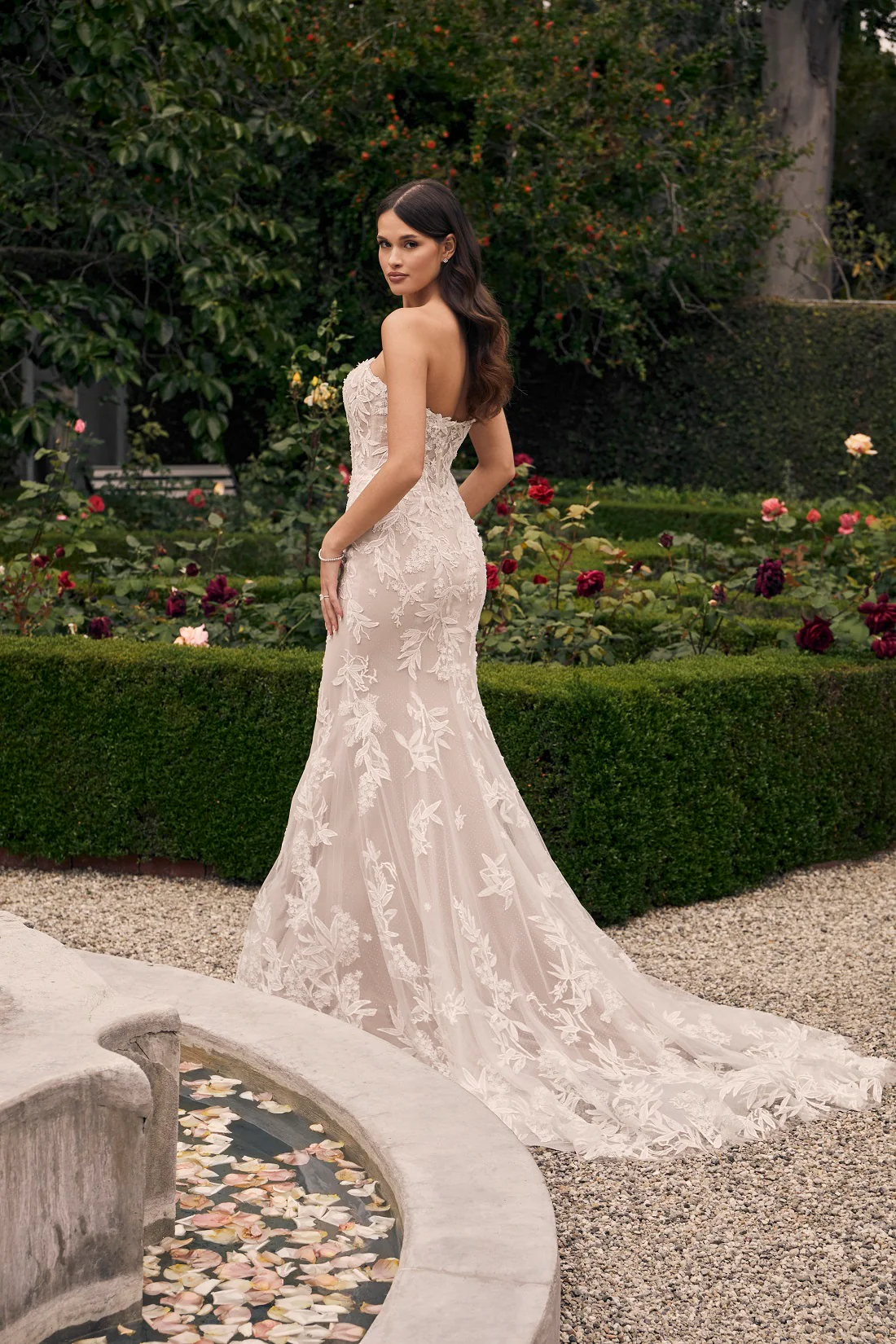 Casablanca Bridal 2548 Jacqueline A-Line Ballgown Off The Shoulder Sheer Floral Tulle Appliques Train Wedding Dress - Image 2