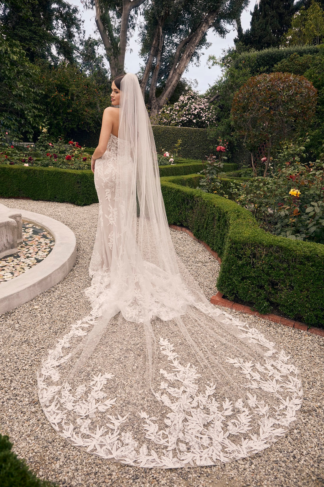 Casablanca Bridal 2548 Jacqueline A-Line Ballgown Off The Shoulder Sheer Floral Tulle Appliques Train Wedding Dress - Image 5