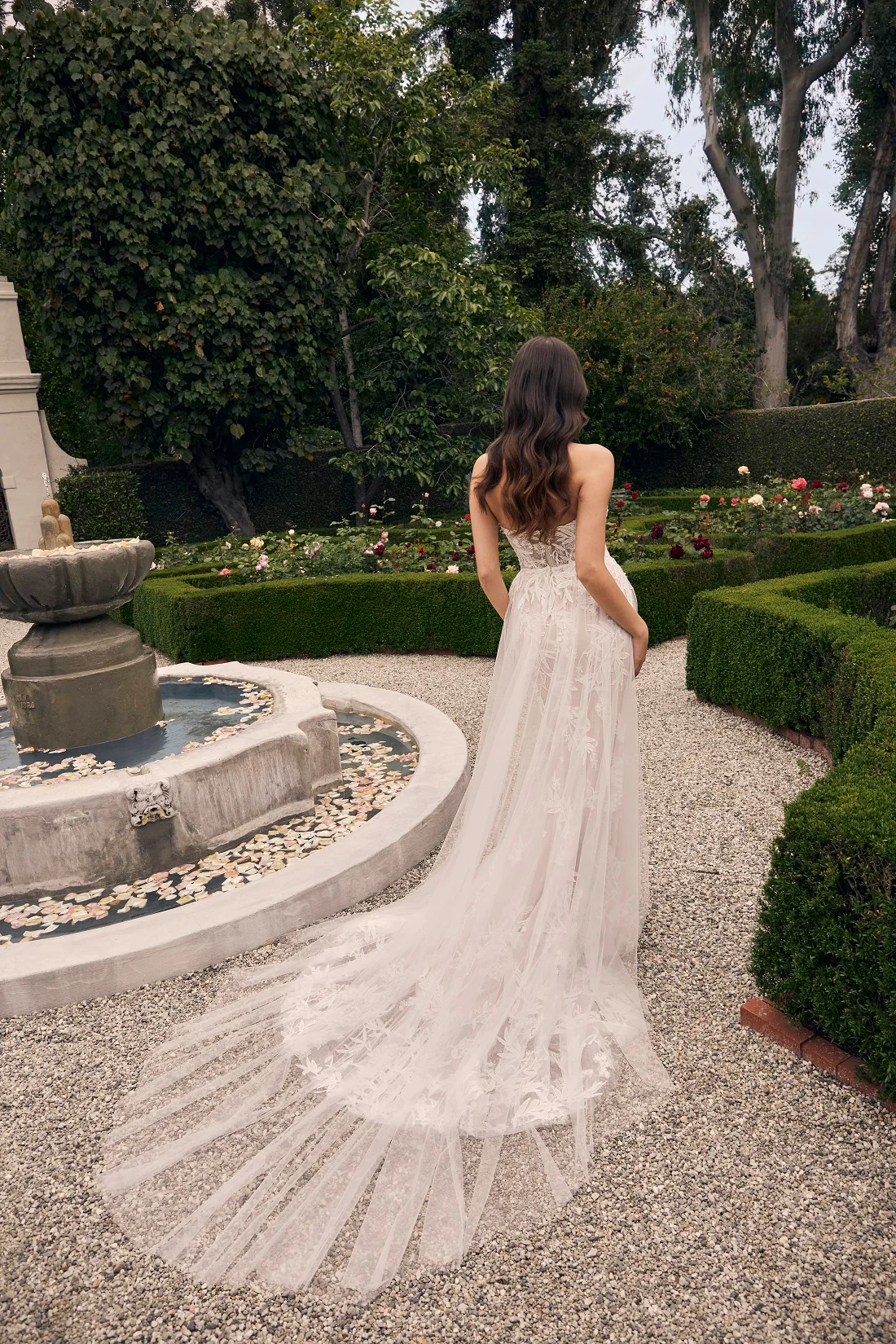 Casablanca Bridal 2548 Jacqueline A-Line Ballgown Off The Shoulder Sheer Floral Tulle Appliques Train Wedding Dress - Image 8