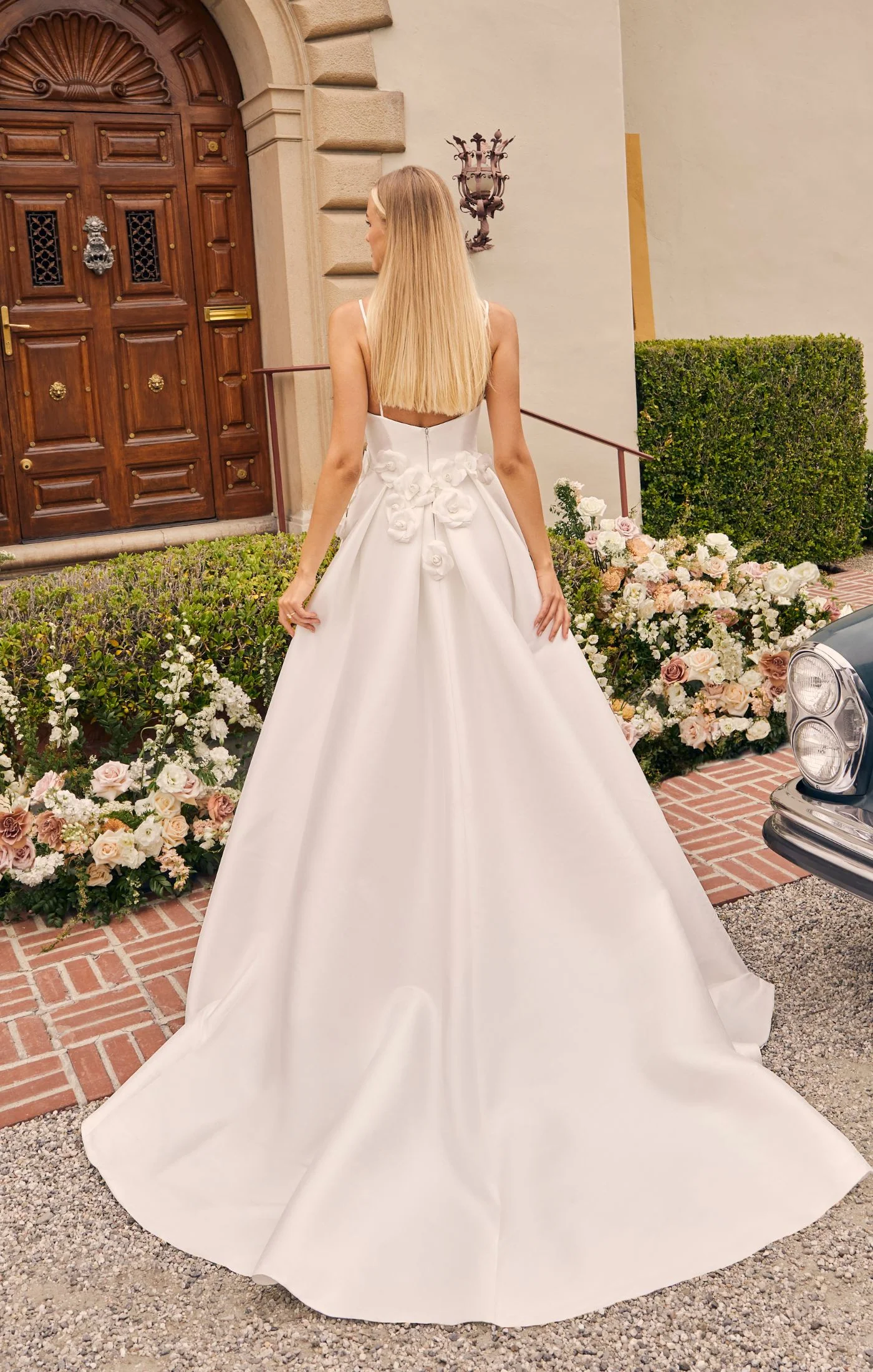 Casablanca Bridal 2556 Bellisima A-Line Spaghetti Strap V-Neck Slit Train Wedding Gown - Image 2