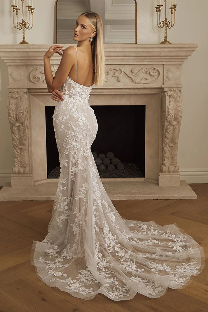 Casablanca Bridal 2573 Merideth Wedding Dress Fit and Flare Lace - Image 2