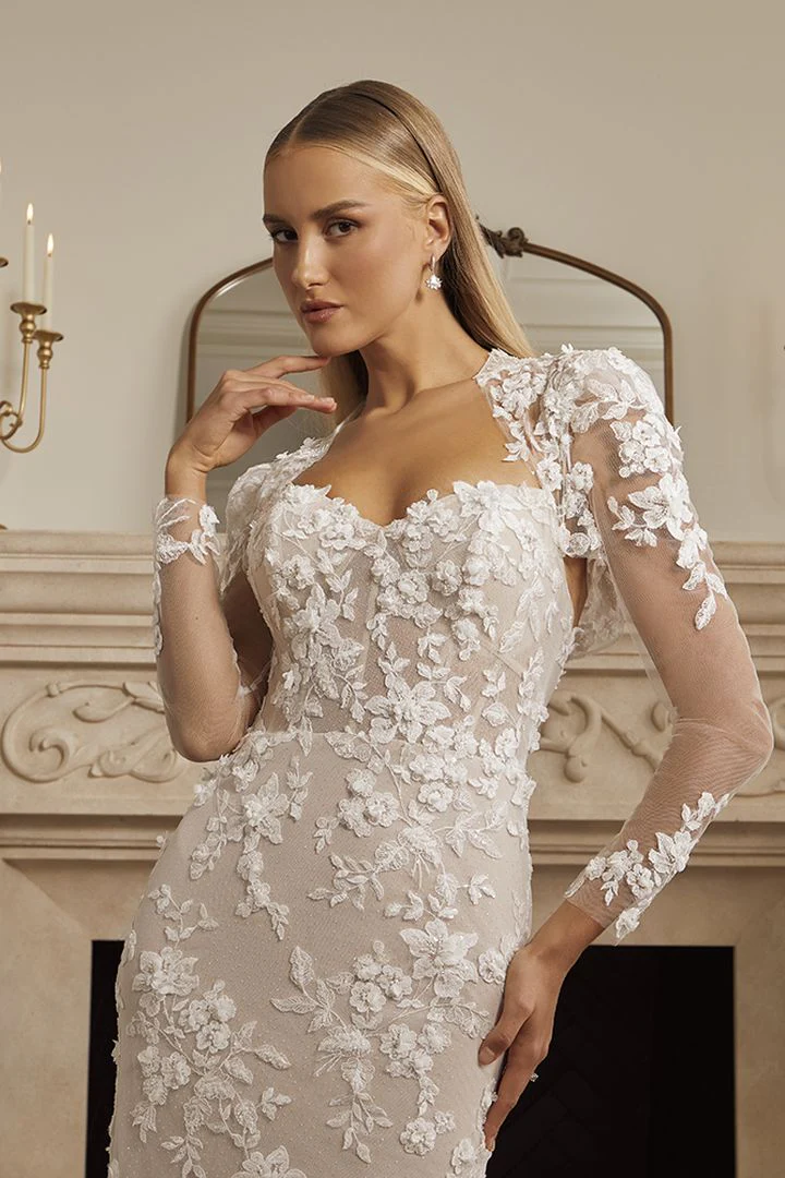 Casablanca Bridal 2573 Merideth Wedding Dress Fit and Flare Lace - Image 5
