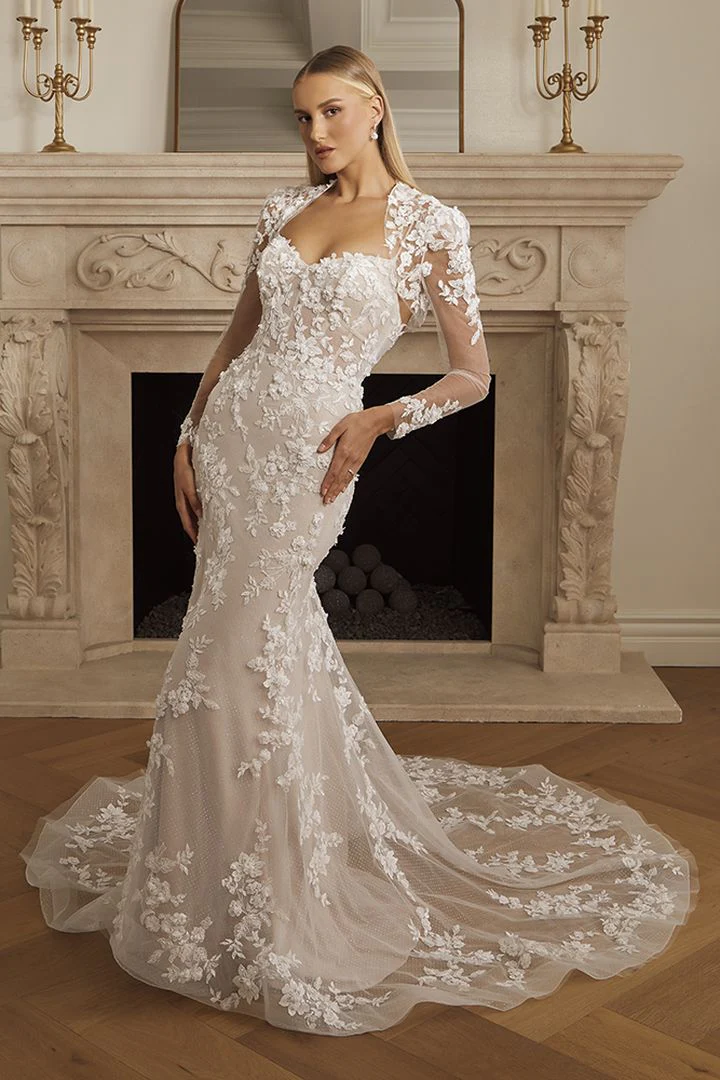 Casablanca Bridal 2573 Merideth Wedding Dress Fit and Flare Lace - Image 7