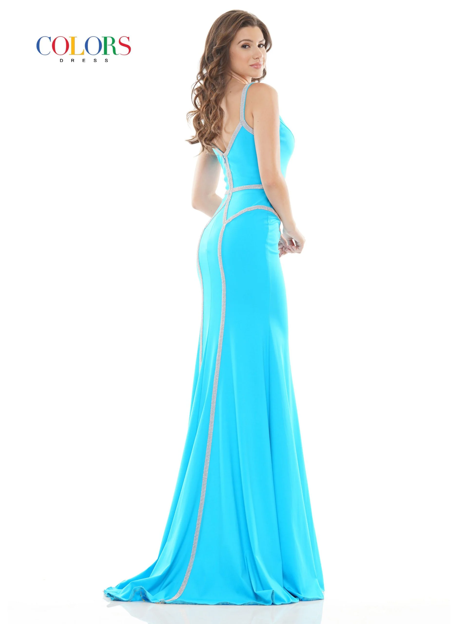 Colors 2696 Size 4 Turquoise Prom Dress Pageant Gown - Image 2