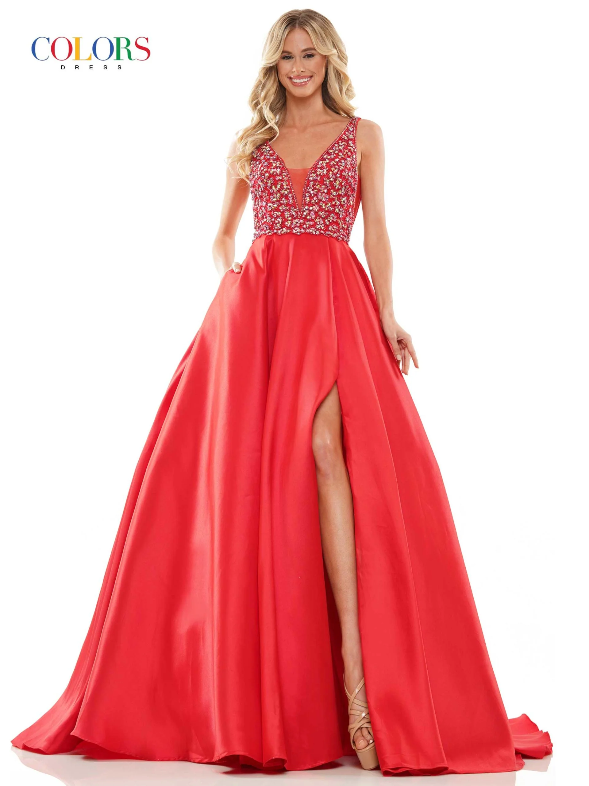 Colors Dress 2966 Prom and Pageant Gown Size 6 Red