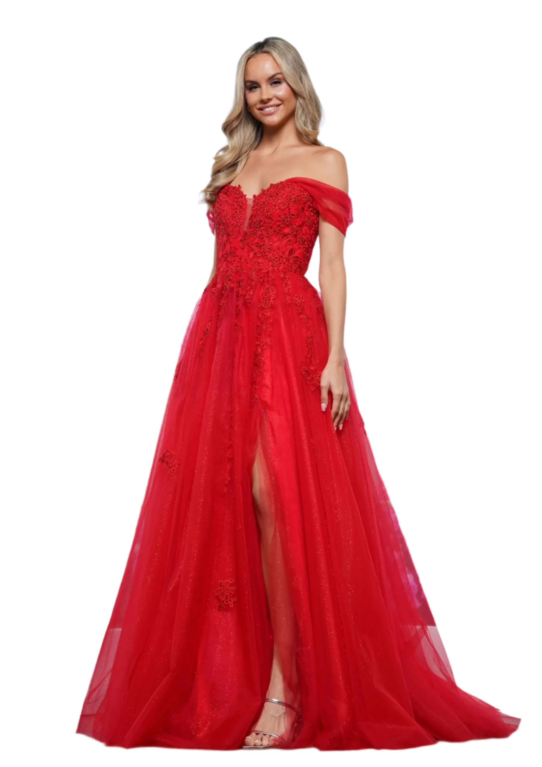 Colors Dress 3474 Shimmer Lace A Line Maxi Slit Lace Prom Dress Pageant Gown Bridal Wedding