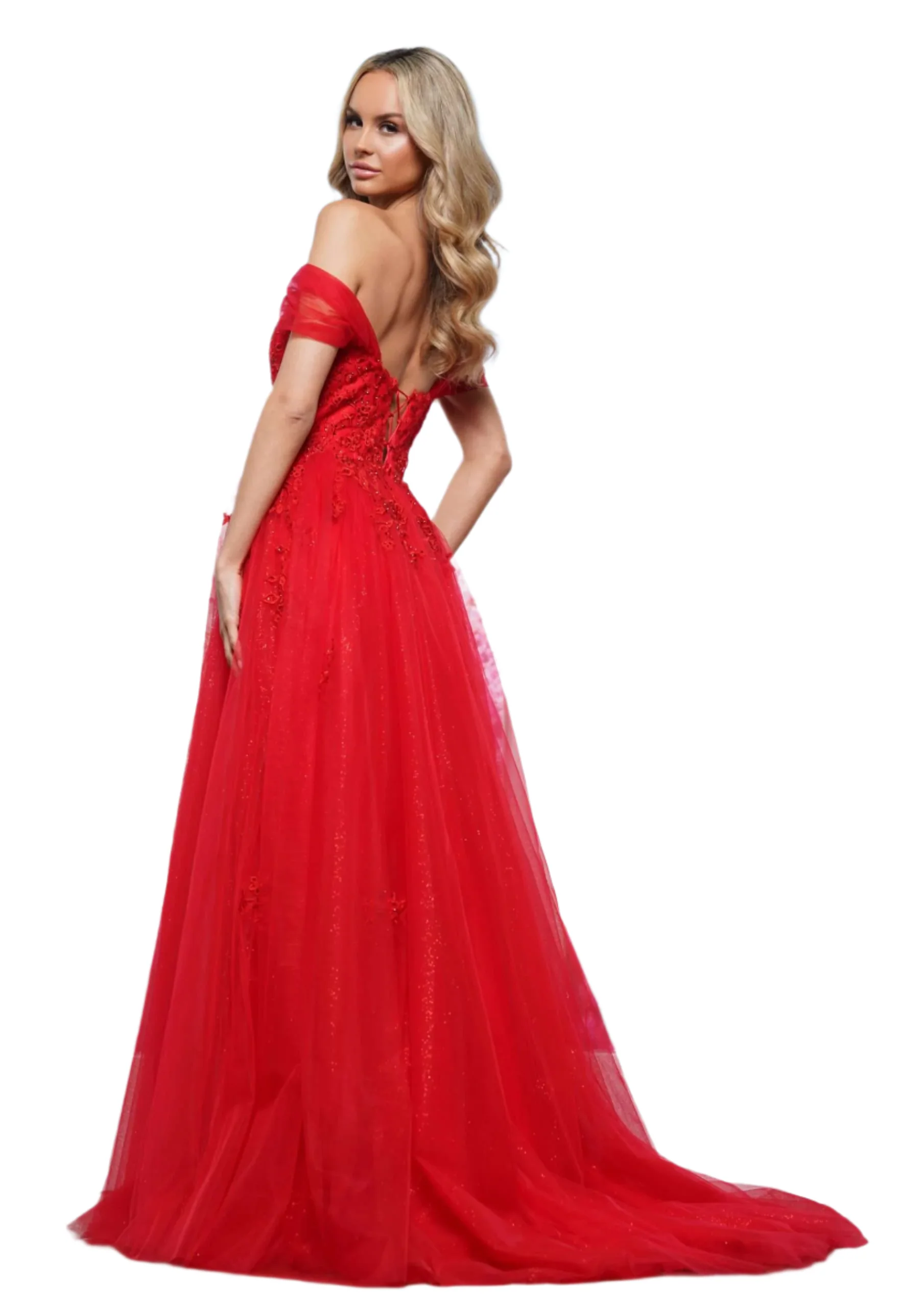 Colors Dress 3474 Shimmer Lace A Line Maxi Slit Lace Prom Dress Pageant Gown Bridal Wedding - Image 4