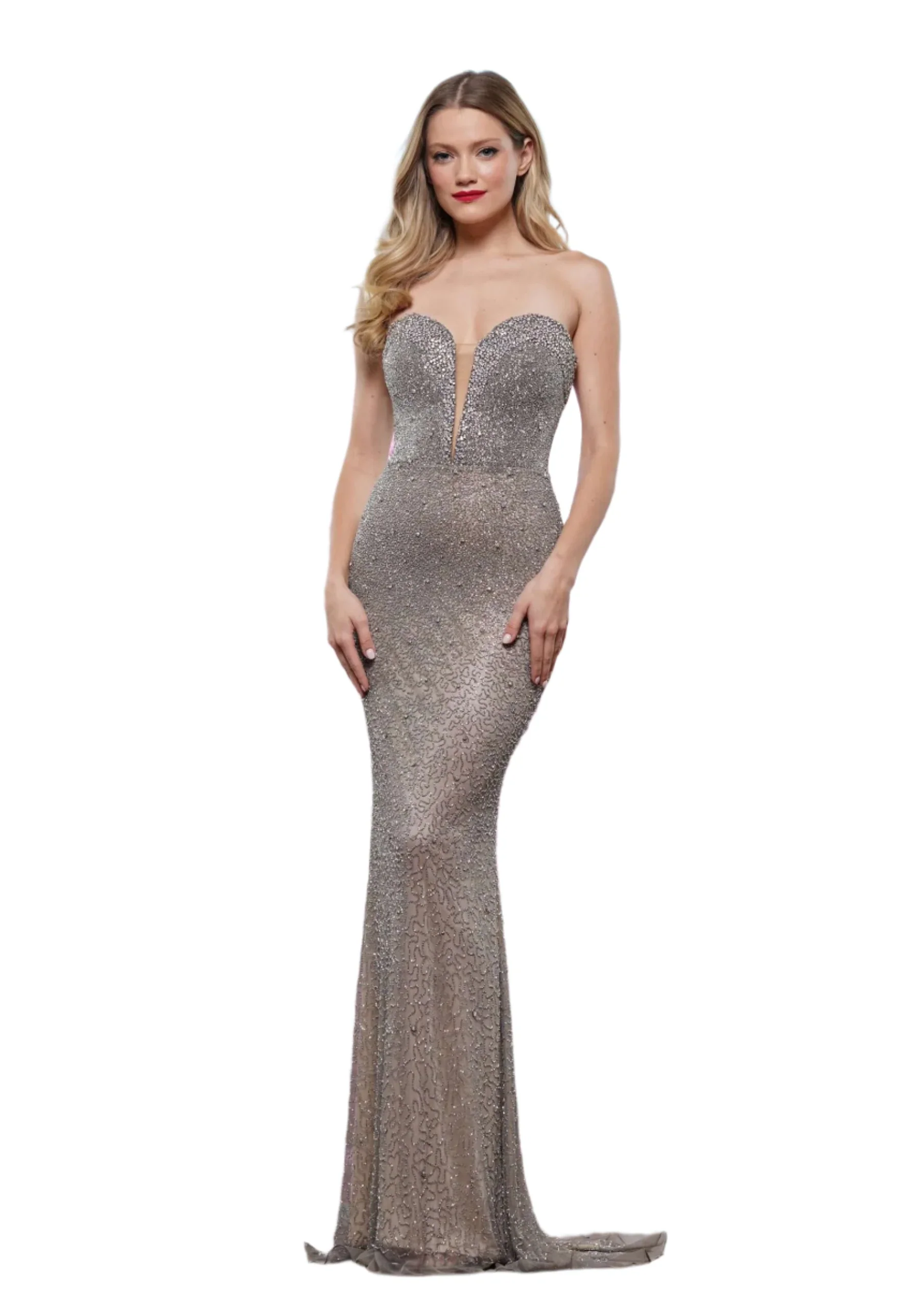 Colors Dress 3559 Beaded Formal Pageant Dress Crystal Sweetheart Prom Gown V Neck - Image 2