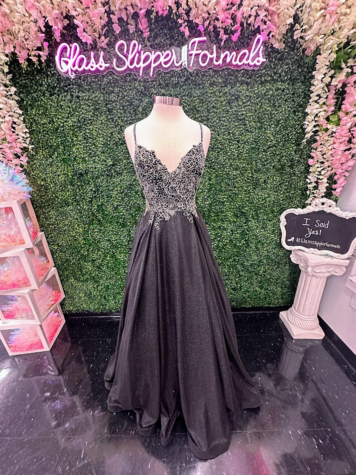 Jovani JVN2206 Size 10 Black Prom Dress Ballgown Lace