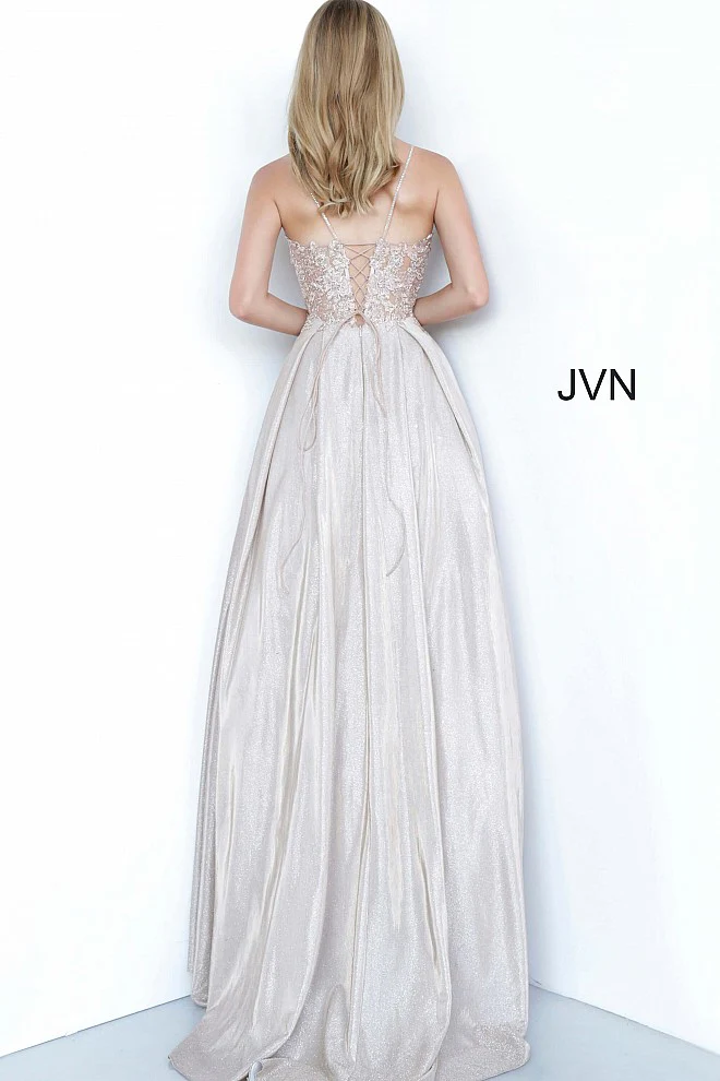 Jovani JVN2206 Size 10 Black Prom Dress Ballgown Lace - Image 6