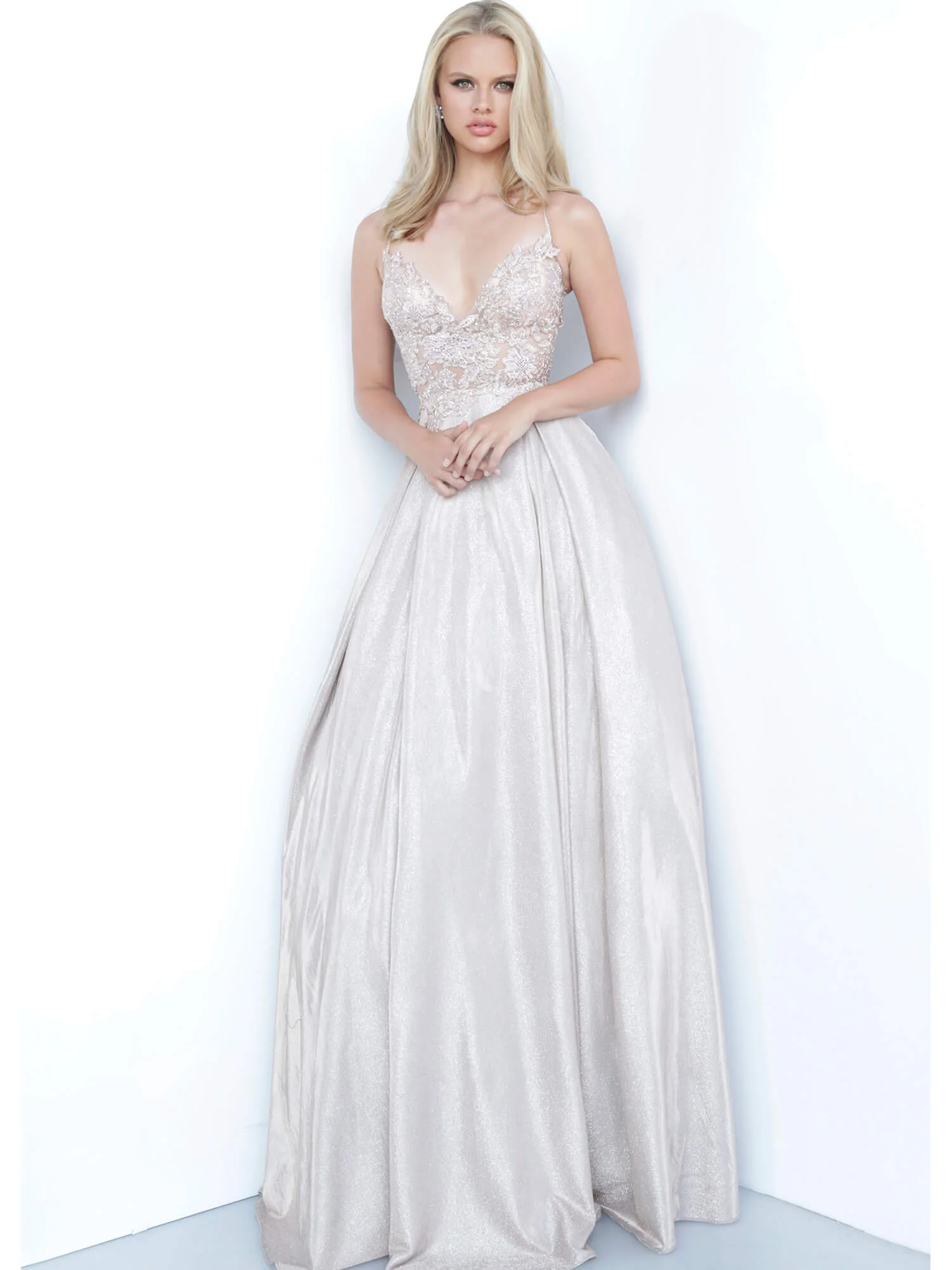Jovani JVN2206 Size 10 Black Prom Dress Ballgown Lace - Image 7