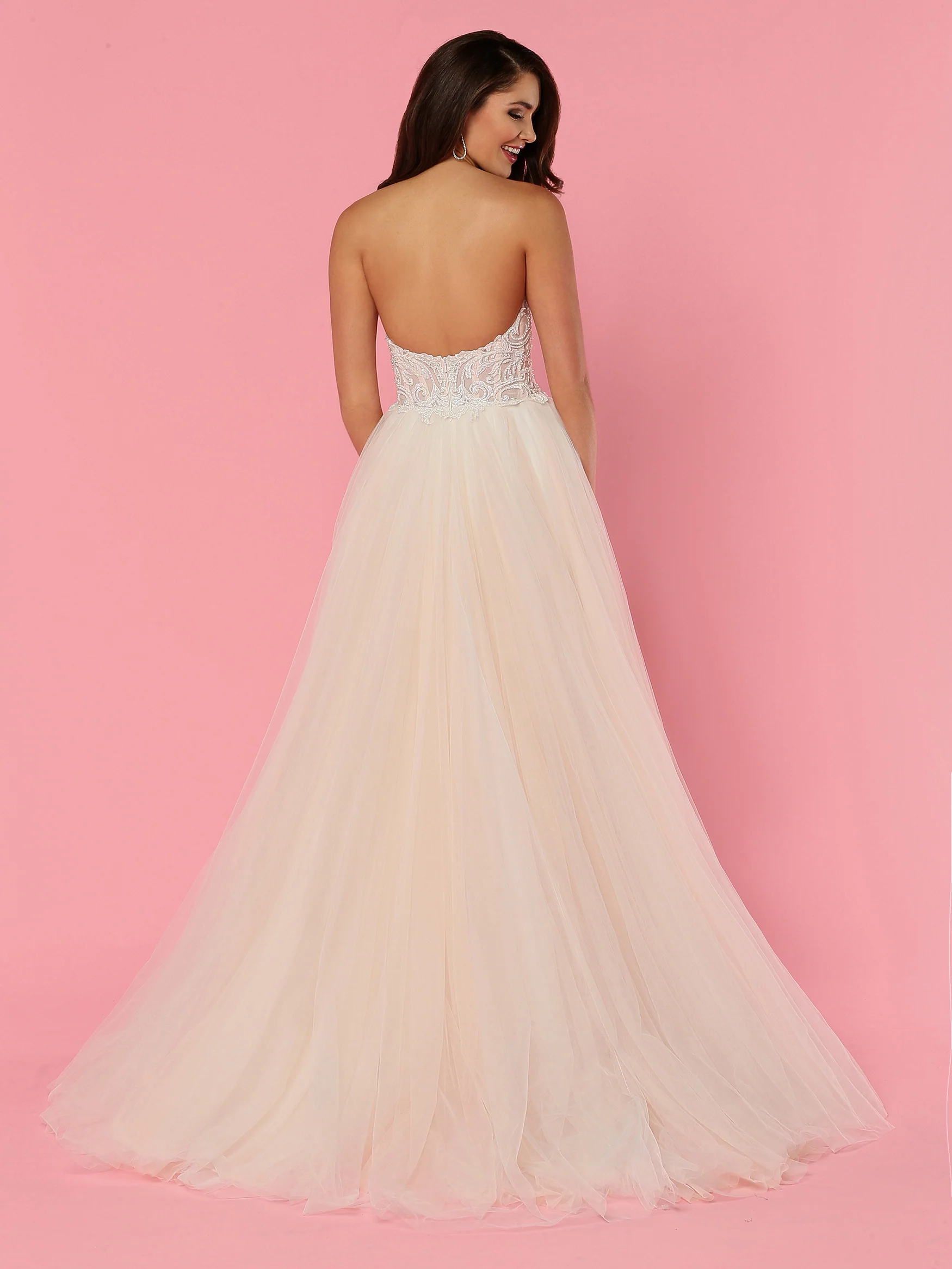 Davinci Bridal 50450 Strapless Lace Tulle Ballgown Wedding Dress Embellished Corset - Image 2