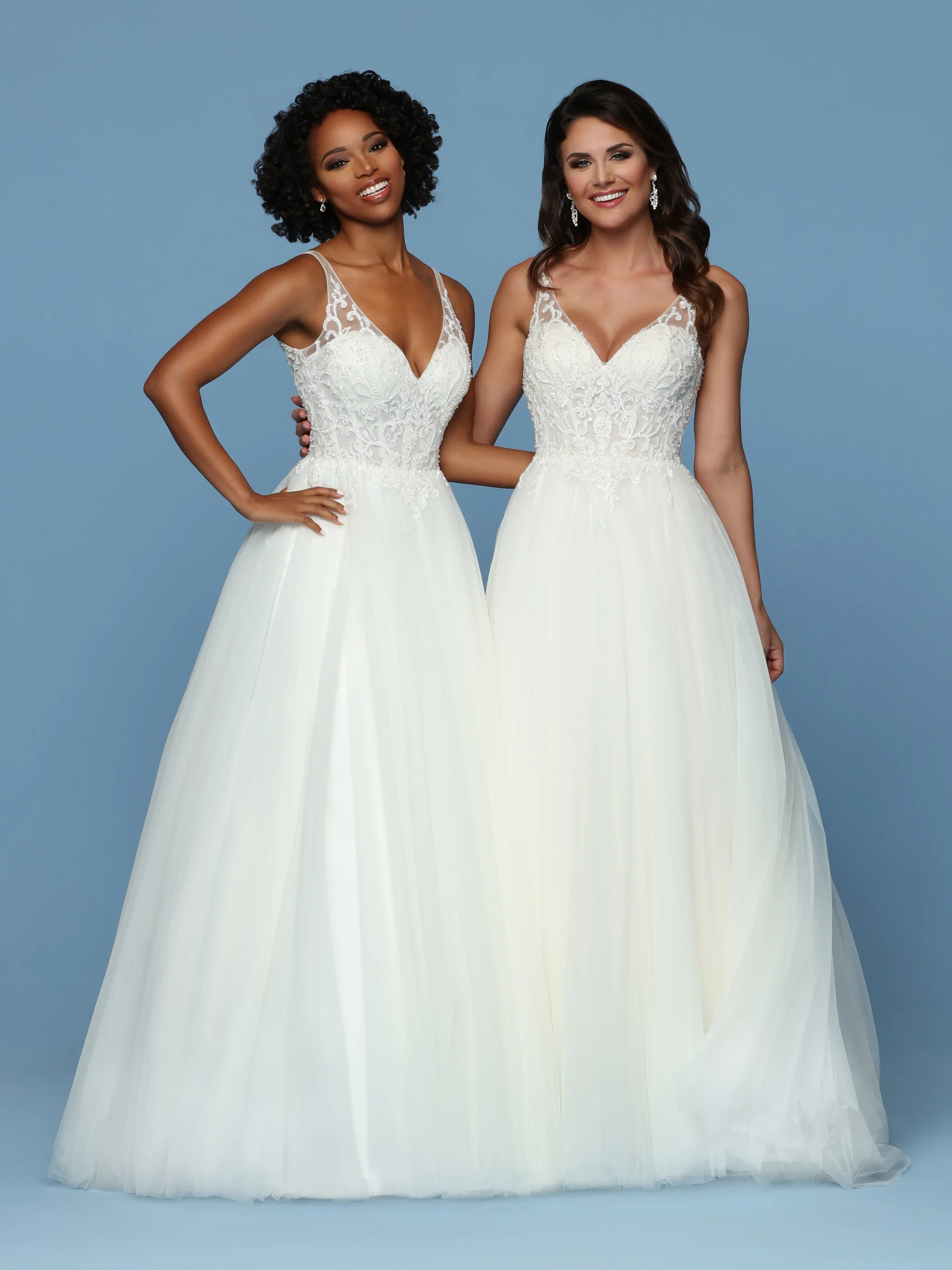 Davinci Bridal 50571 Embellished Lace A Line Ballgown Wedding Dress Illusion Straps - Image 3