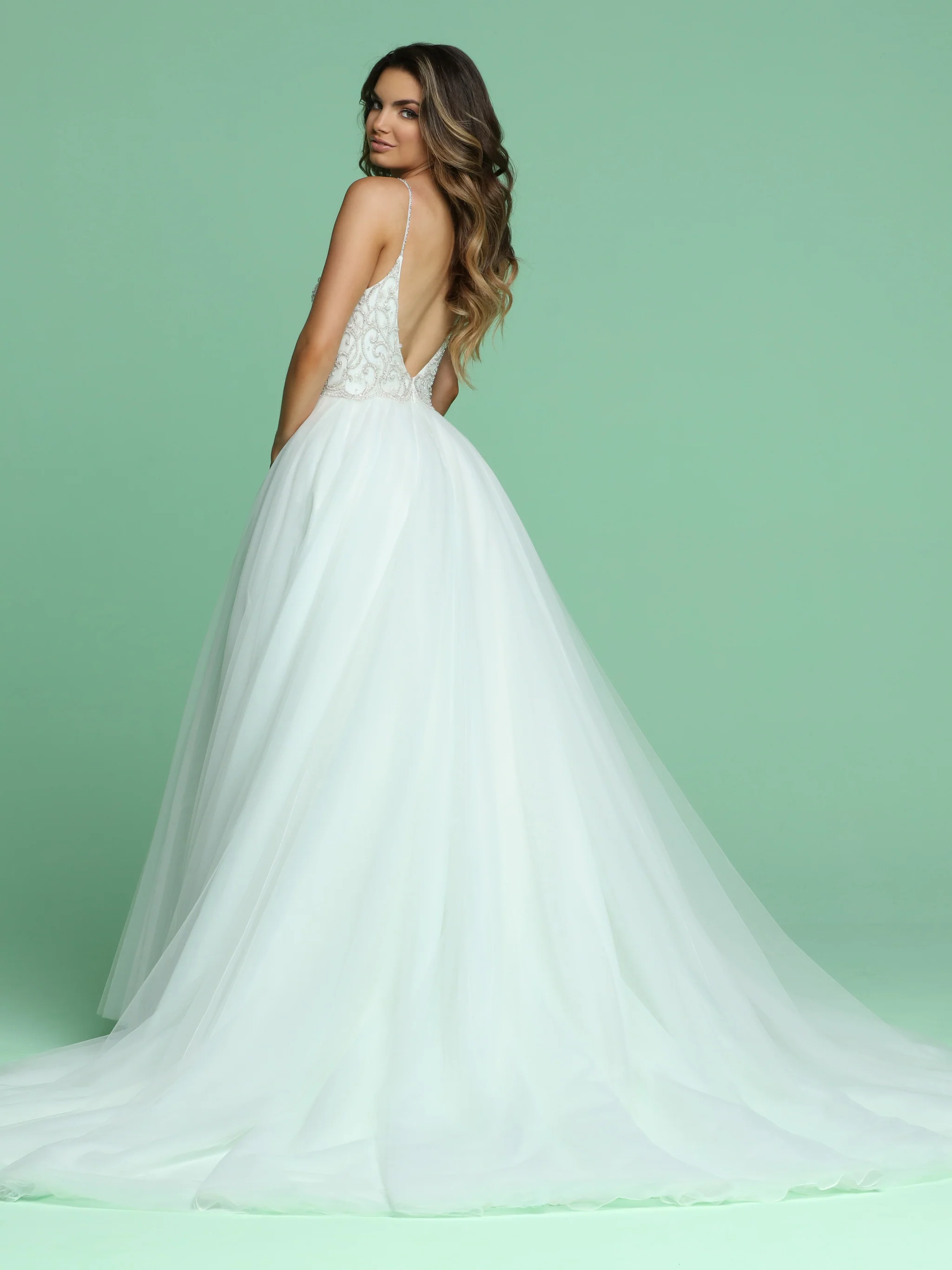 Davinci Bridal 50603 A Line Embellished Wedding Dress Backless Bridal Gown Tulle - Image 2