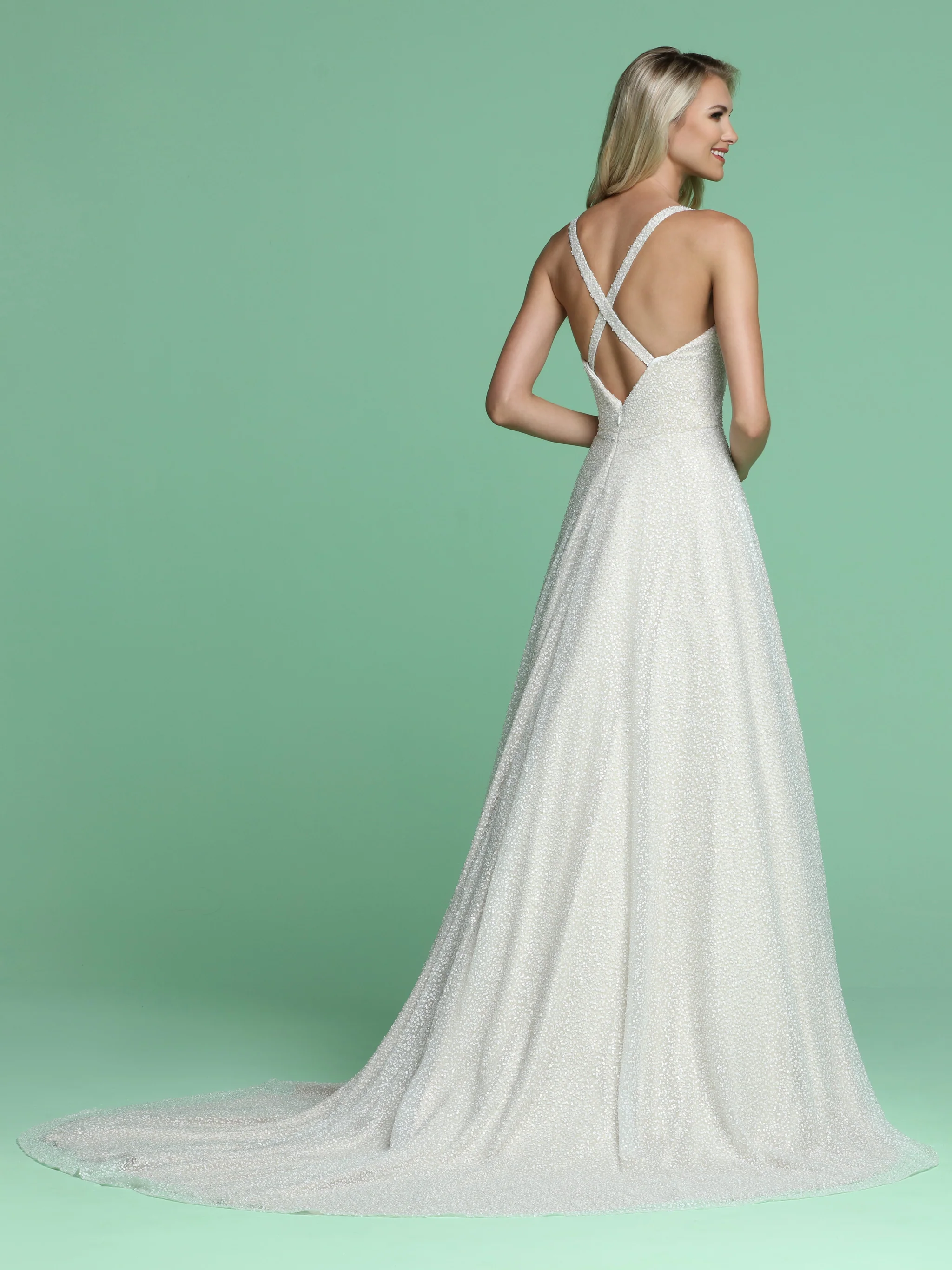 Davinci Bridal 50619 Long Sequin A Line Ballgown Backless Embellished Gown - Image 2