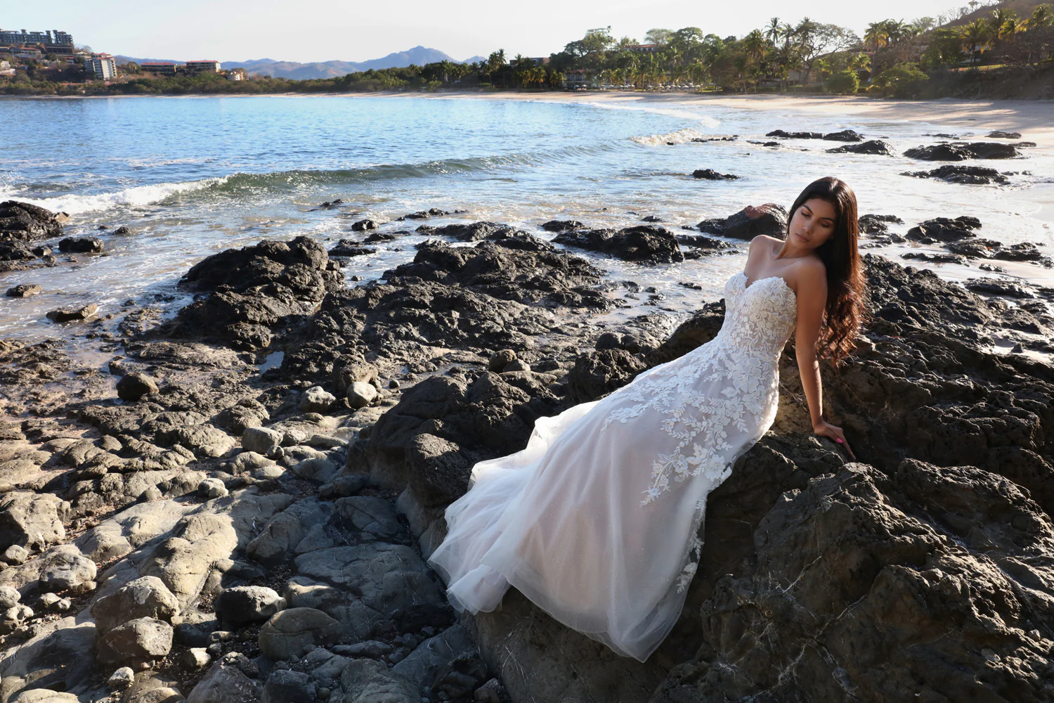 Davinci Bridal 50668 Long Shimmer A Line wedding dress off the shoulder Bridal Gown - Image 6