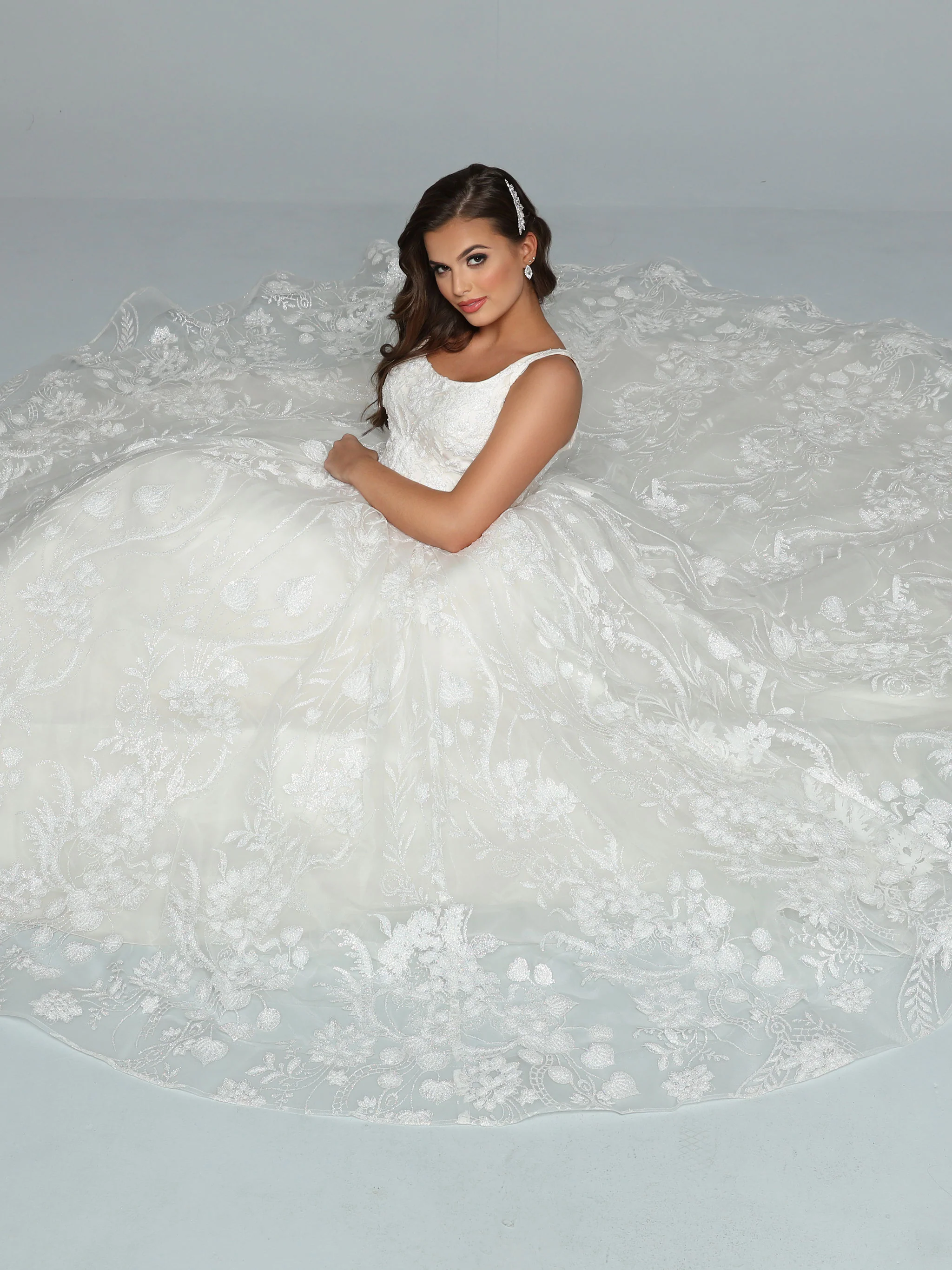 Davinci Bridal 50669 Size 12 Shimmer Ball Gown Wedding Dress Bridal Gown - Image 2