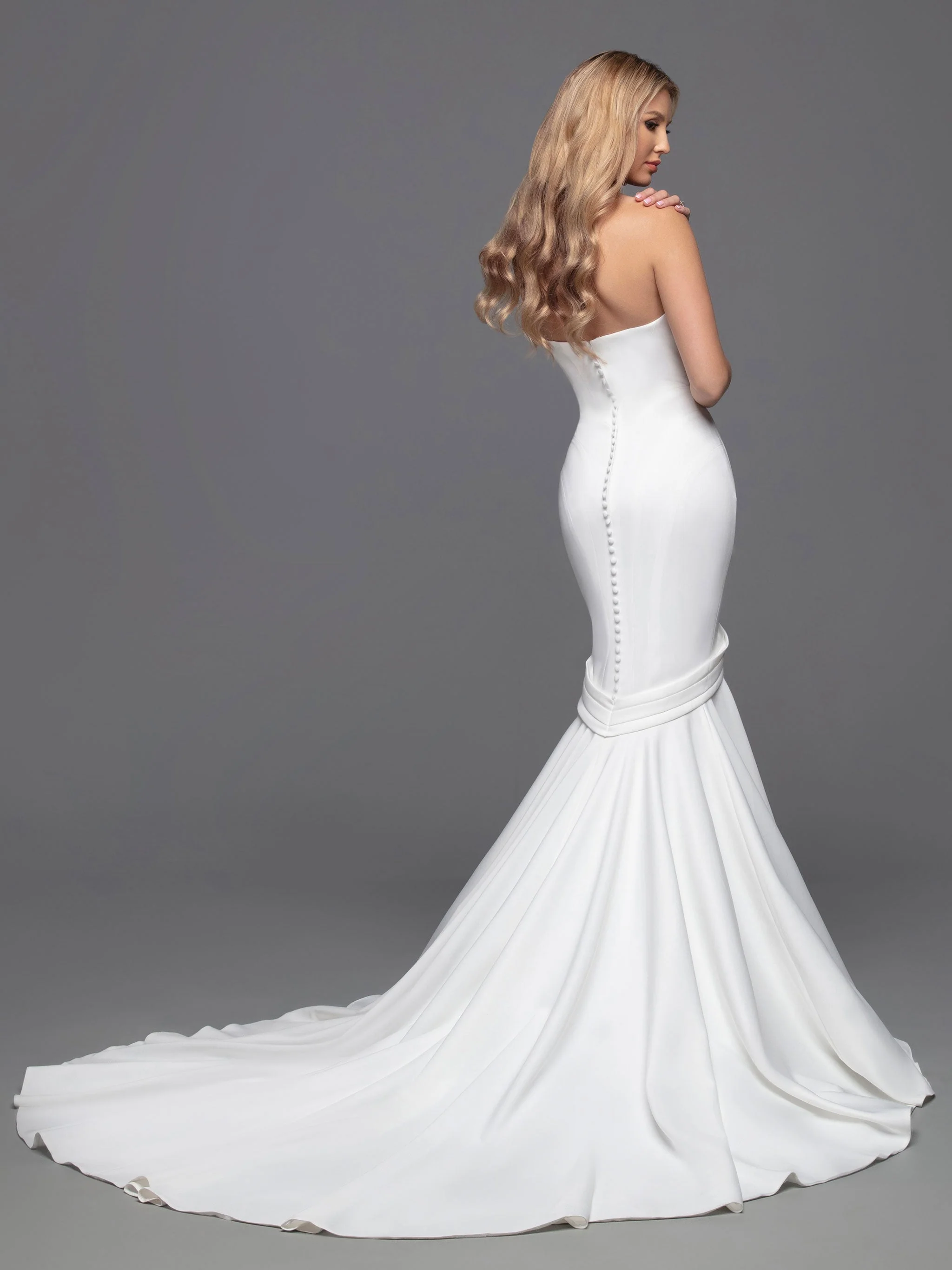 Davinci Bridal Gown 50816 Long Fitted Mermaid Wedding Dress Pointed strapless - Image 2