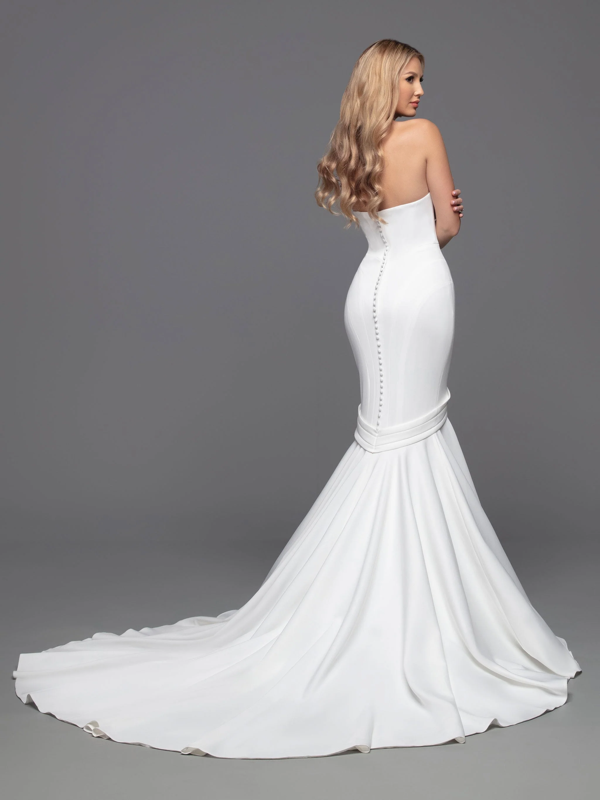 Davinci Bridal Gown 50816 Long Fitted Mermaid Wedding Dress Pointed strapless - Image 4