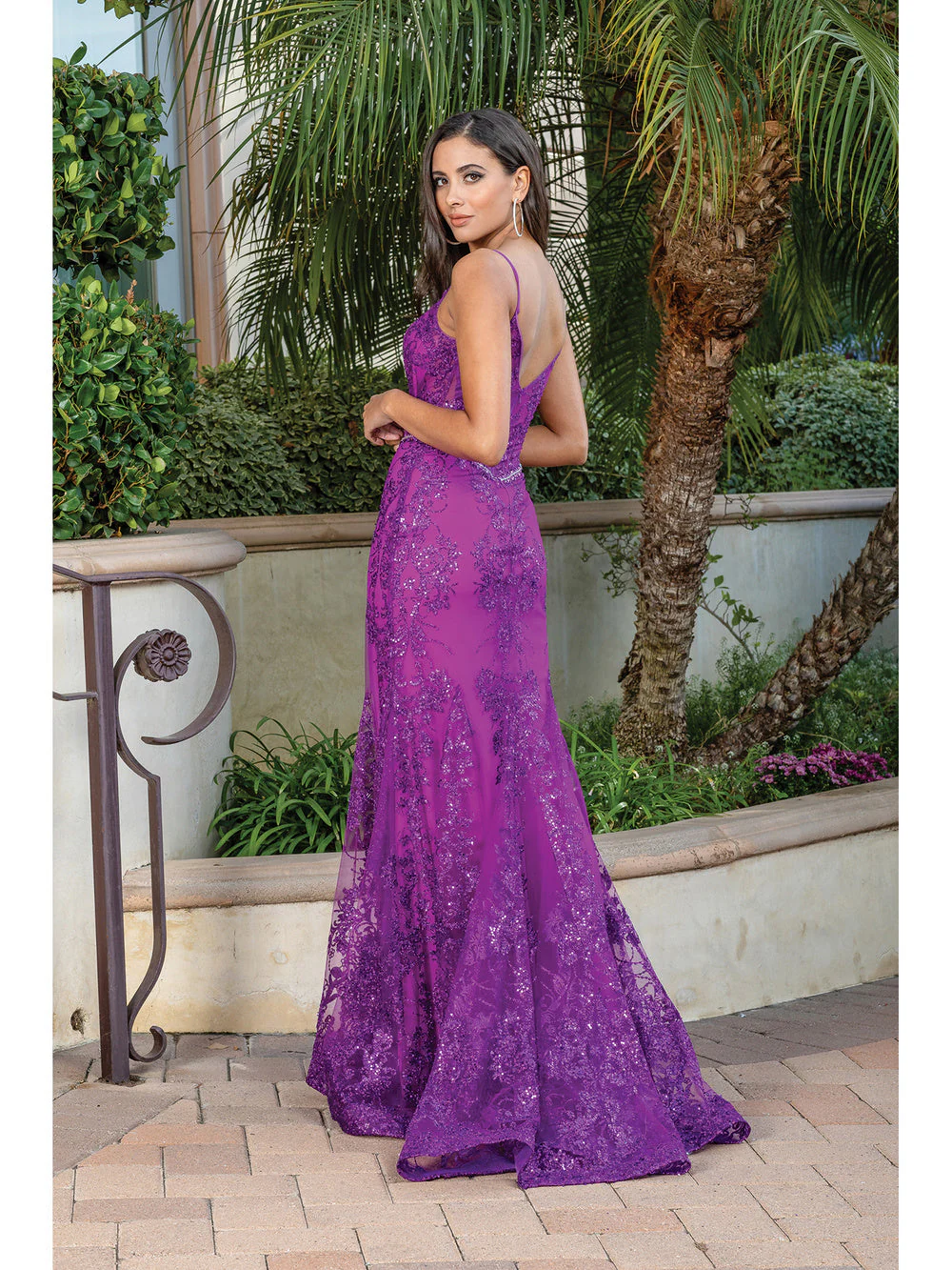 DQ 4118 Size 8 INK Sheer Corset Sequin Prom Dress Mermaid - Image 2