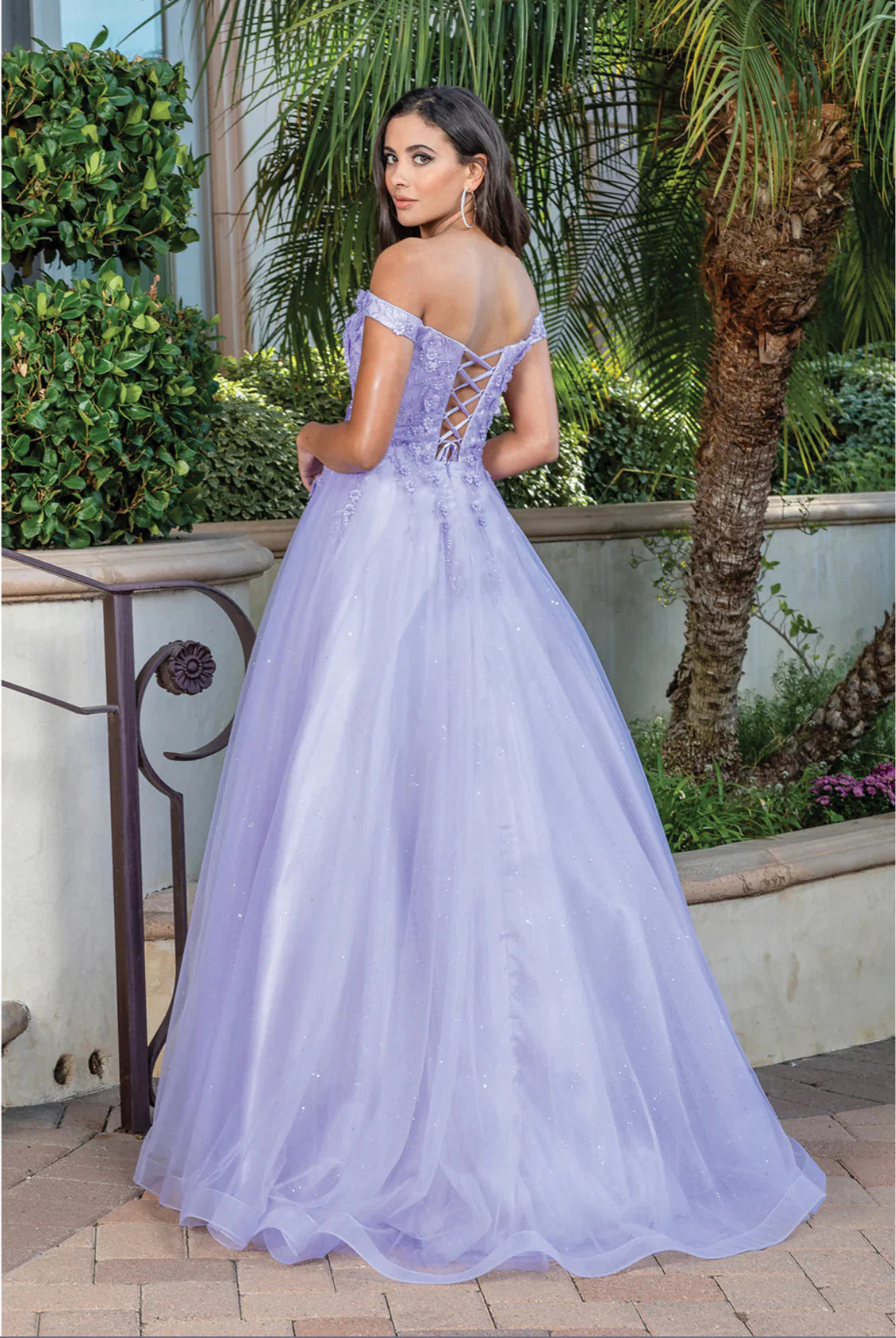 Dancing Queen 4316 Prom Dress Long A Line off the shoulder Shimmer Lace Ballgown - Image 2