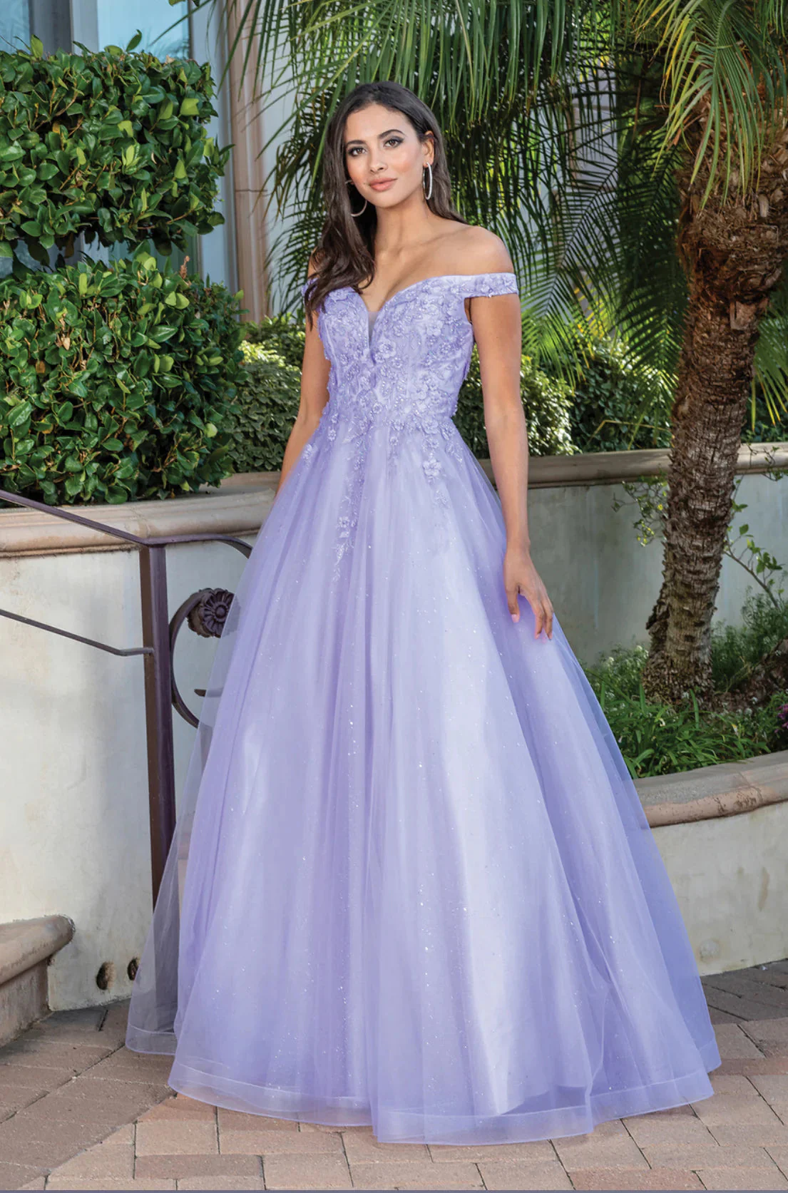 Dancing Queen 4316 Prom Dress Long A Line off the shoulder Shimmer Lace Ballgown - Image 3