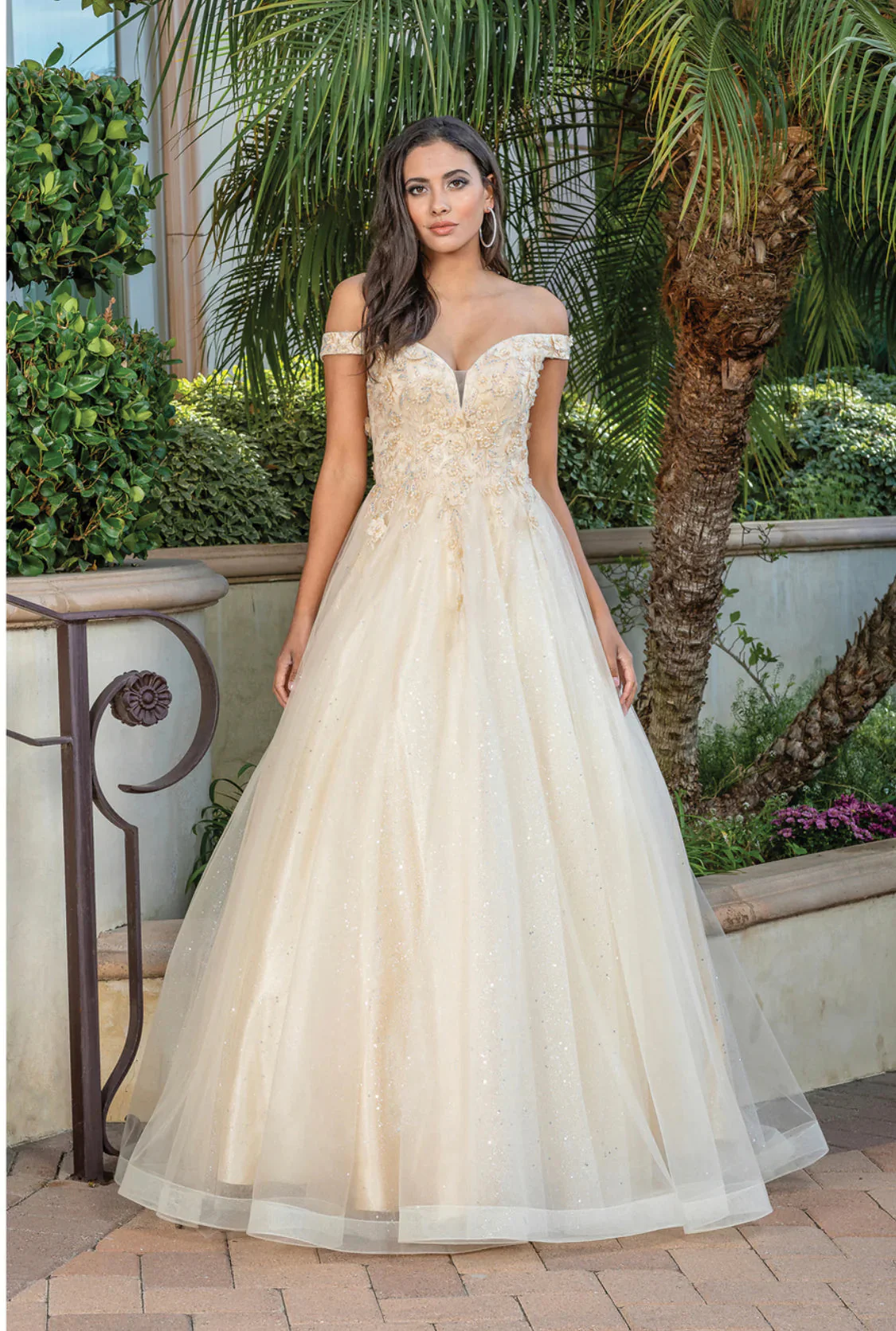 Dancing Queen 4316 Prom Dress Long A Line off the shoulder Shimmer Lace Ballgown - Image 4