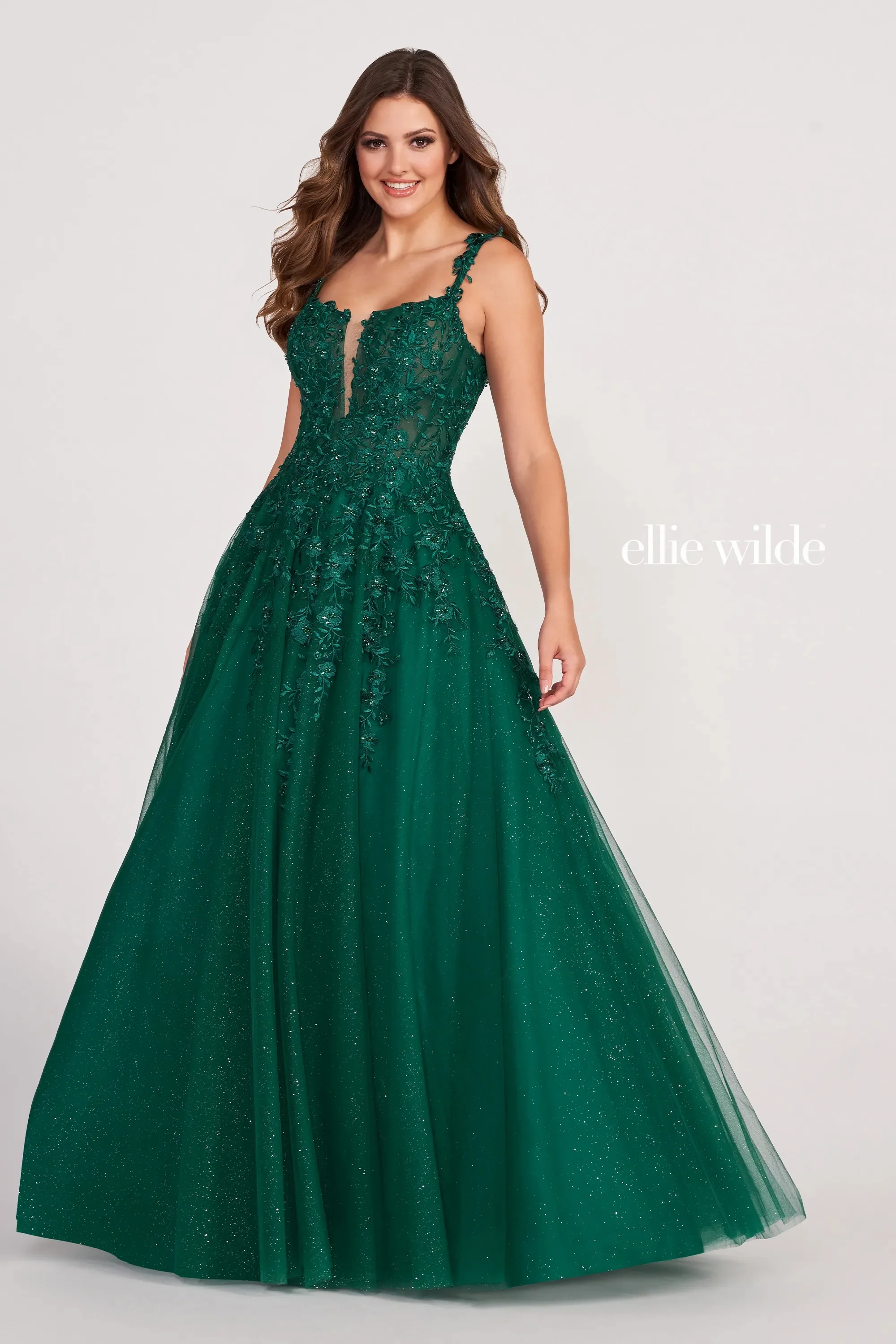 Ellie Wilde EW120014 Lace Shimmer Ballgown Prom Dress - Image 10