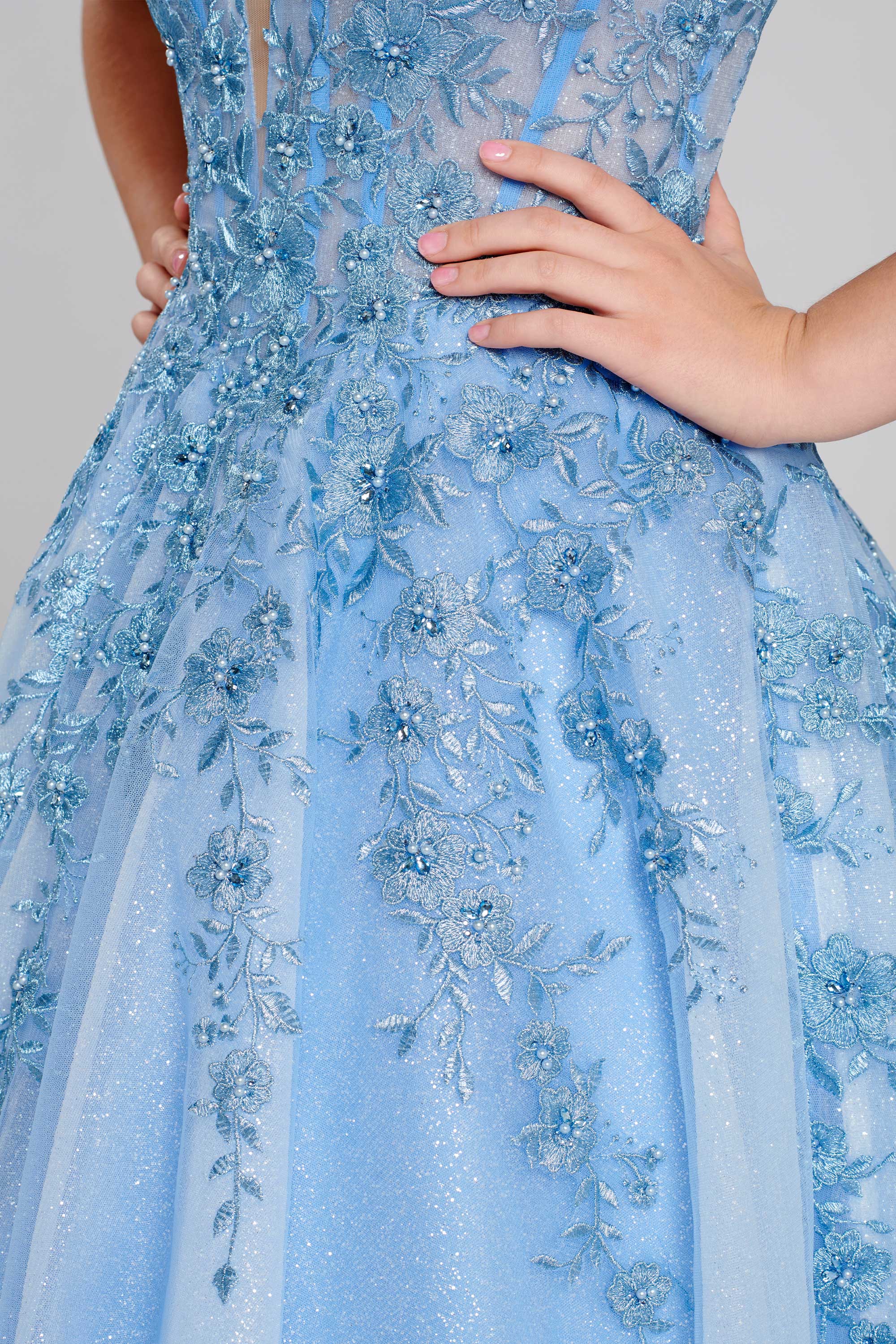 Ellie Wilde EW120014 Lace Shimmer Ballgown Prom Dress - Image 11