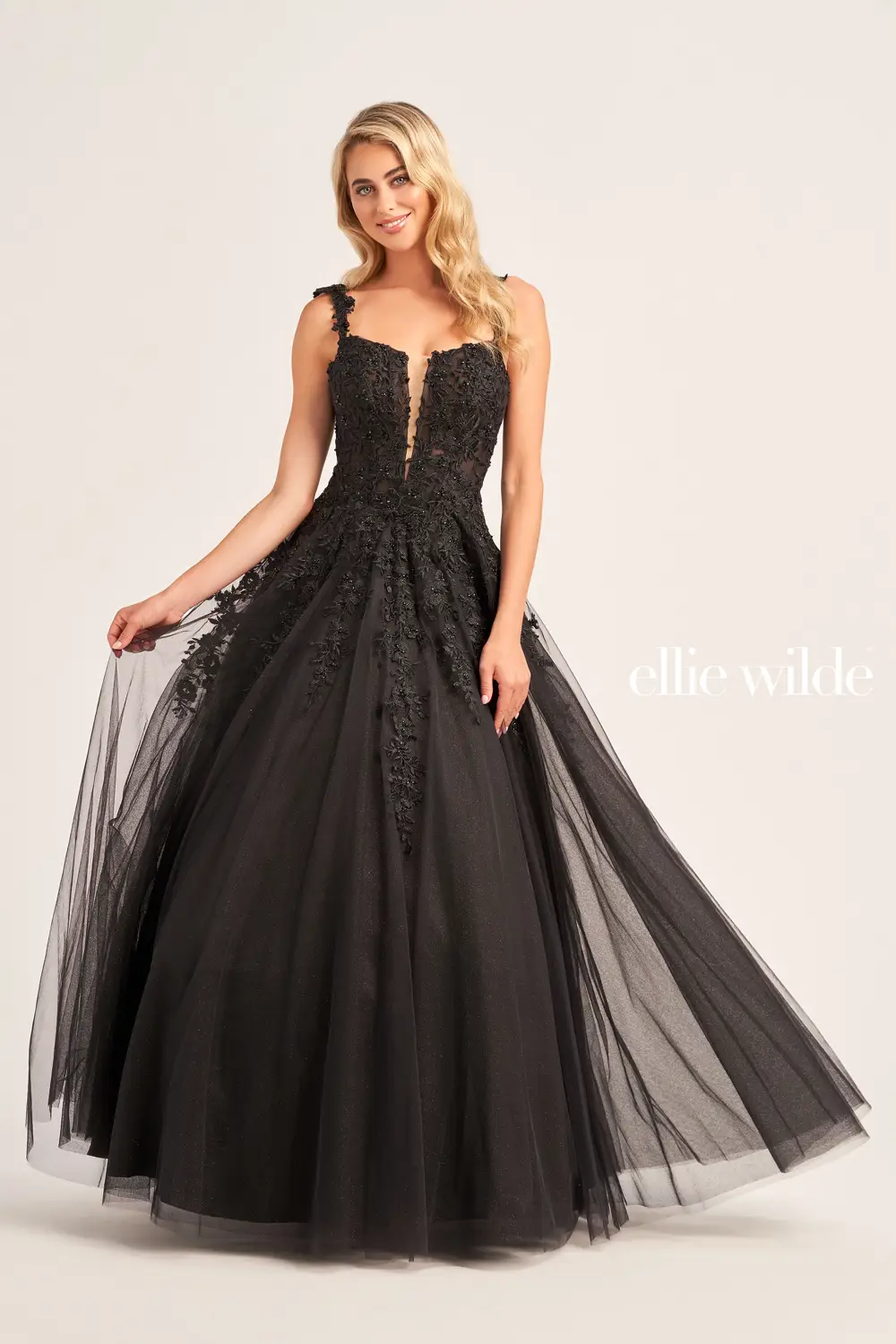 Ellie Wilde EW120014 Lace Shimmer Ballgown Prom Dress - Image 3