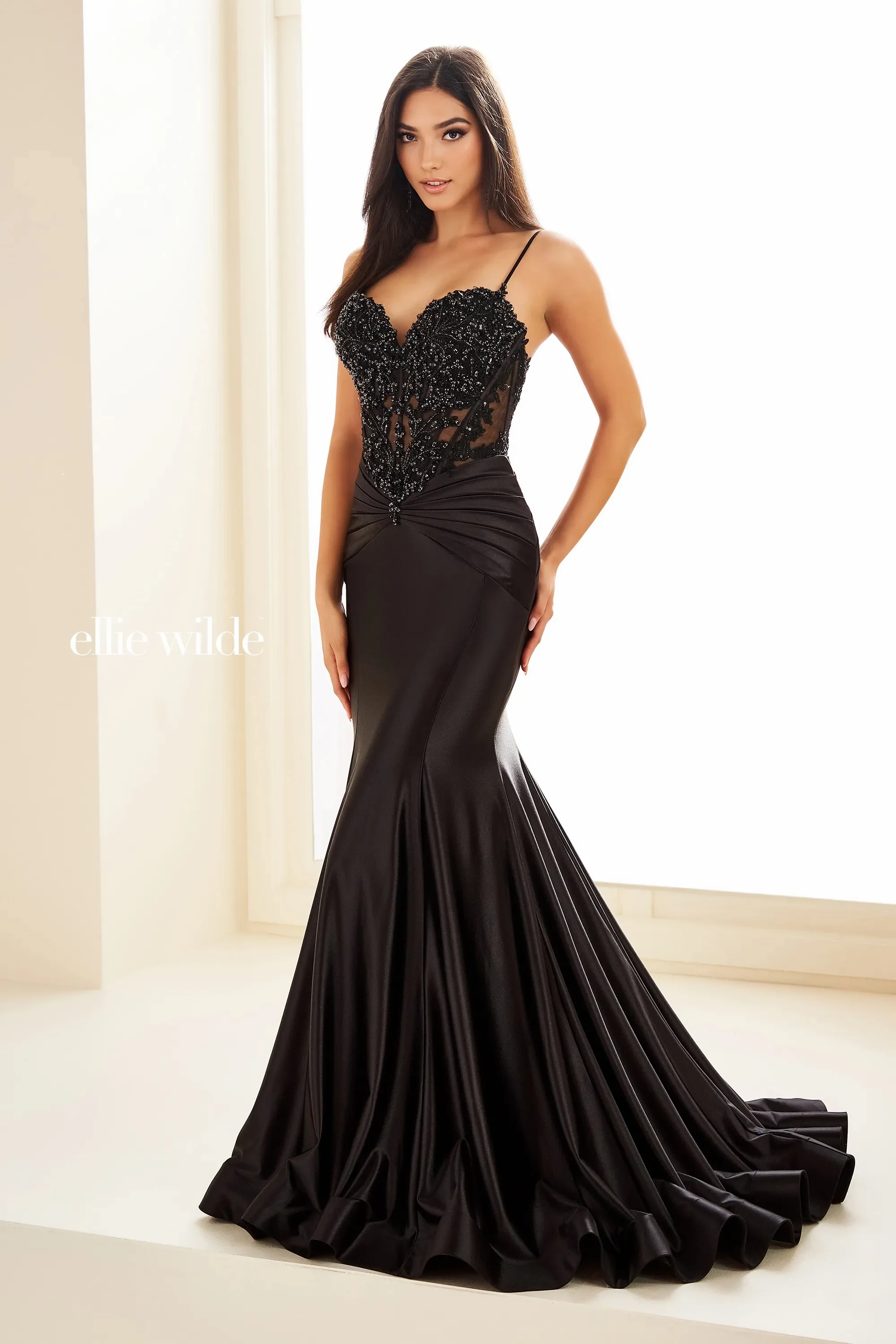 Ellie Wilde EW36004 Jersey Corset Prom Dress Mermaid Gown - Image 10