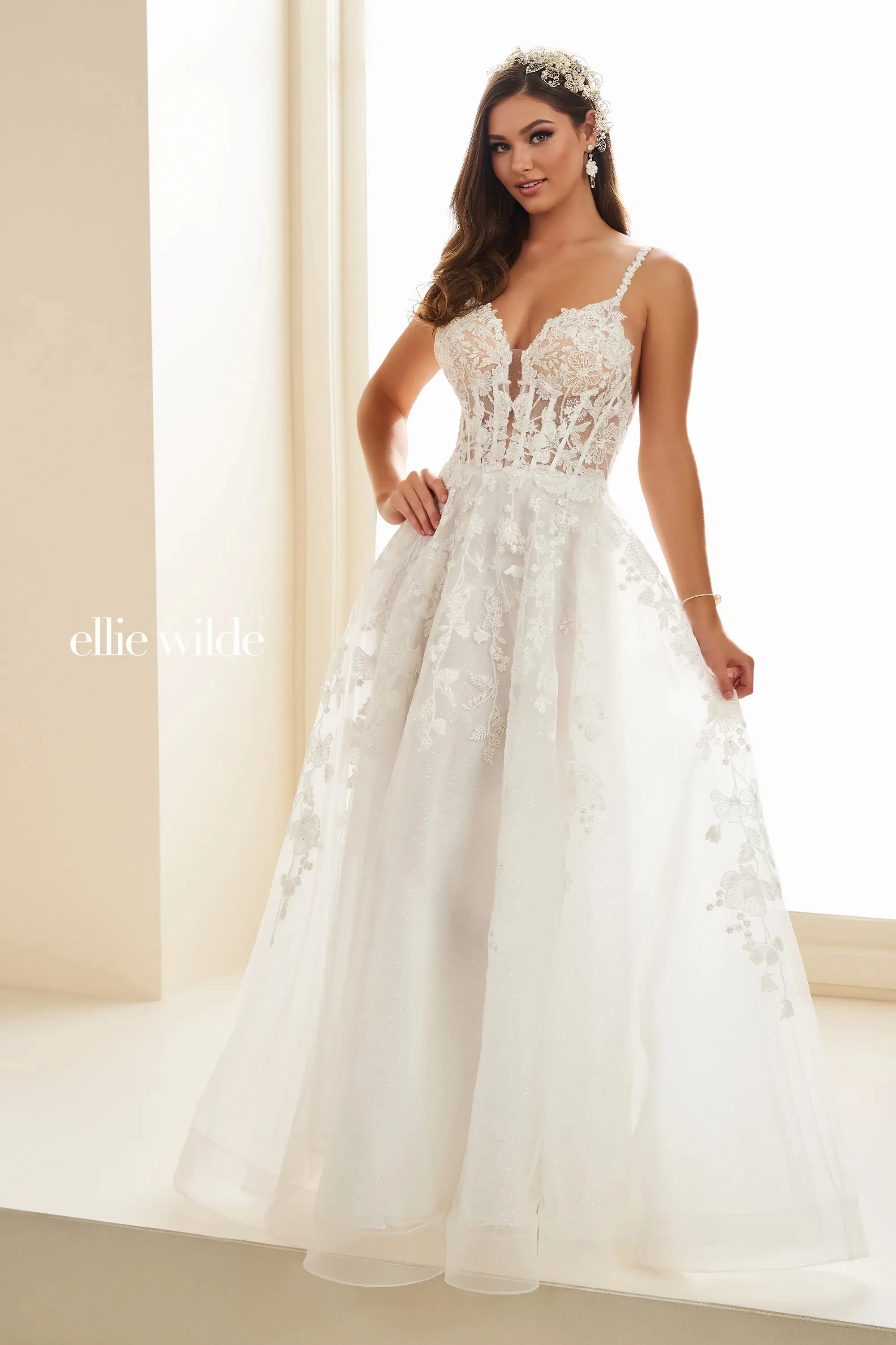Ellie Wilde EW36015 Size 12 Strawberry Lace Prom Dress - Image 6