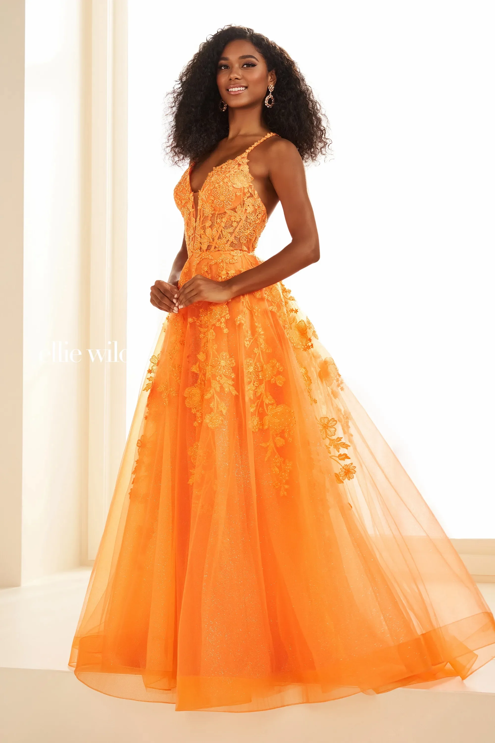 Ellie Wilde EW36015 Size 12 Strawberry Lace Prom Dress - Image 8