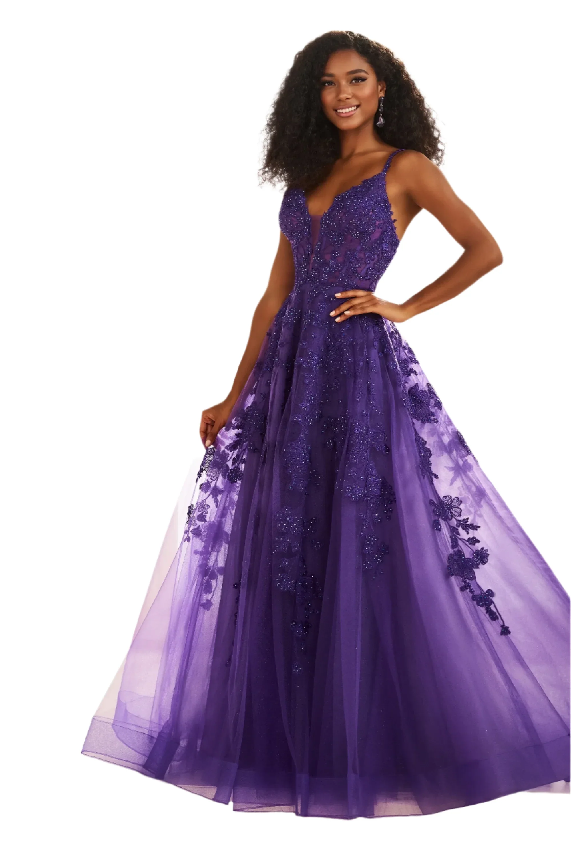 Ellie Wilde EW36015 Size 12 Strawberry Lace Prom Dress - Image 9