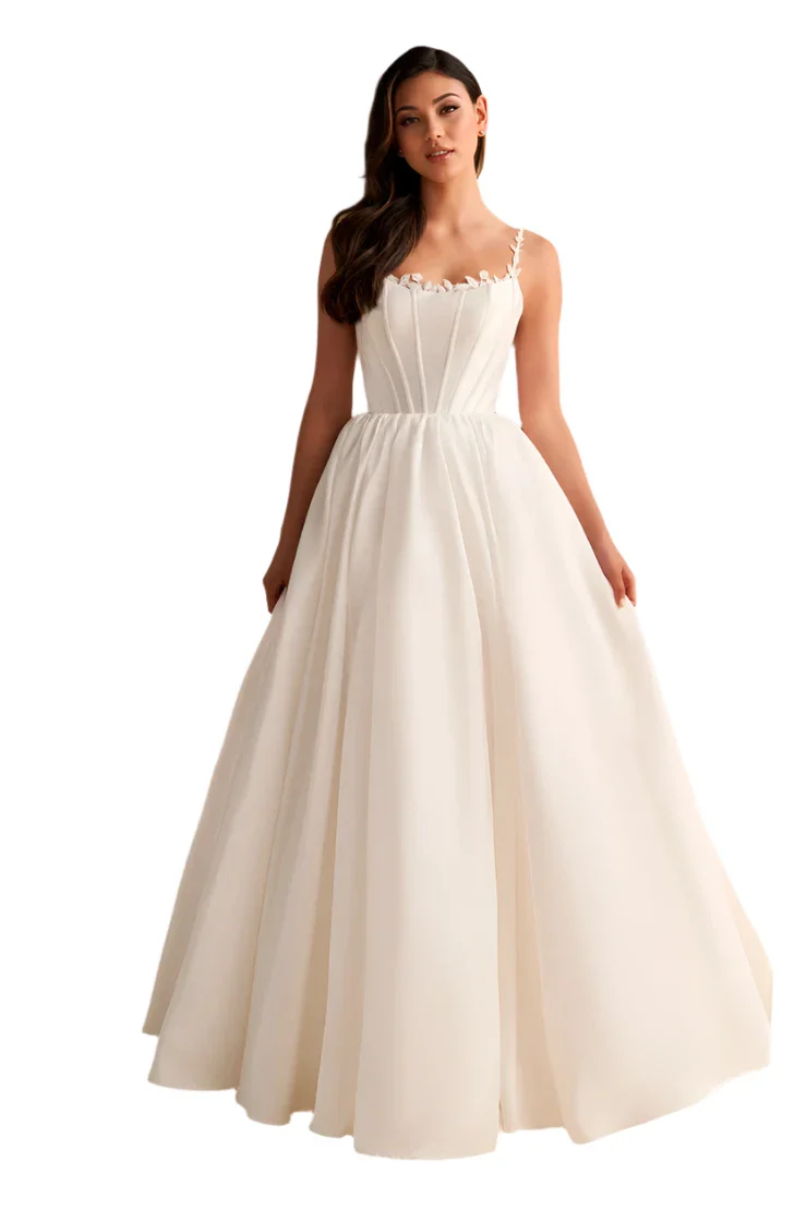 Ellie Wilde EW36221 Long Corset A Line Scoop Ballgown Prom Dress Formal Bridal Guest Couture - Image 3