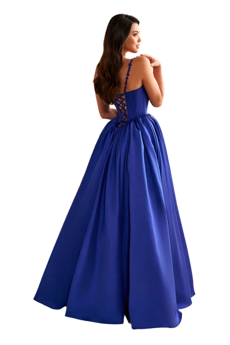 Ellie Wilde EW36221 Long Corset A Line Scoop Ballgown Prom Dress Formal Bridal Guest Couture - Image 5