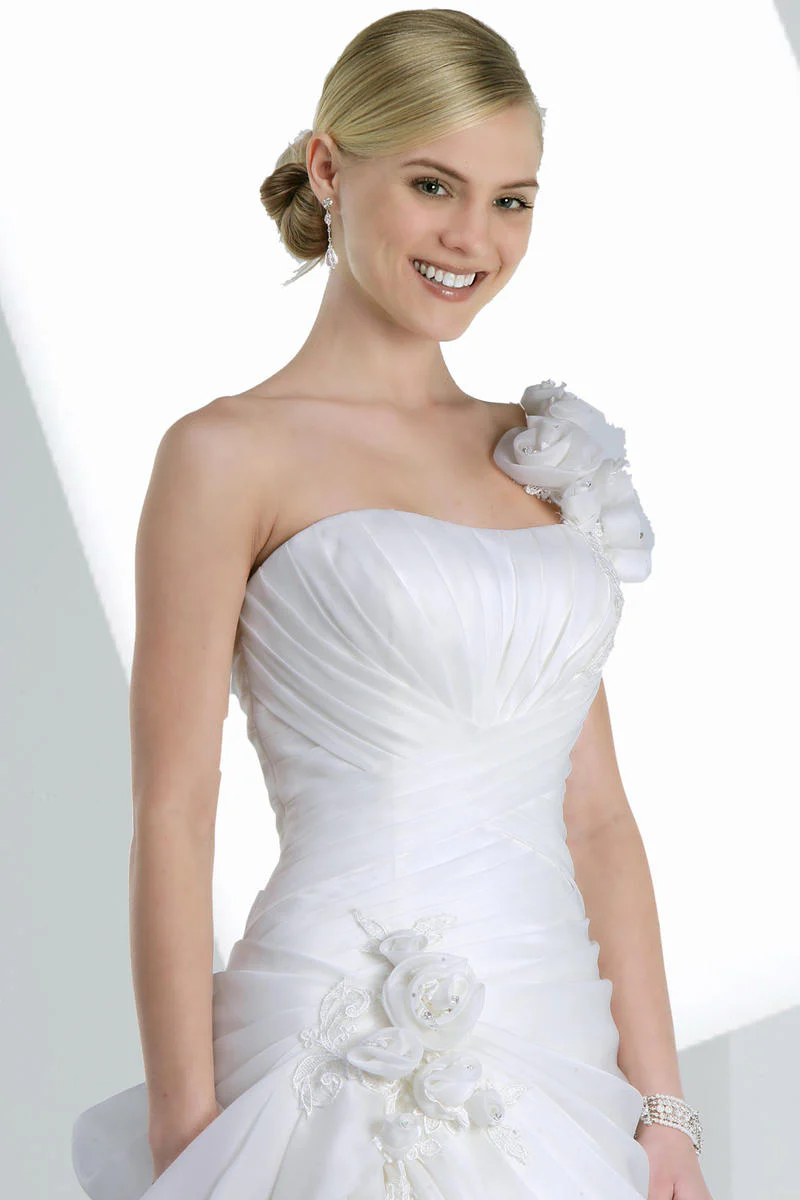 Impression Bridal Gown 10068 Size 28 Ivory Wedding Dress Ballgown One Shoulder - Image 3