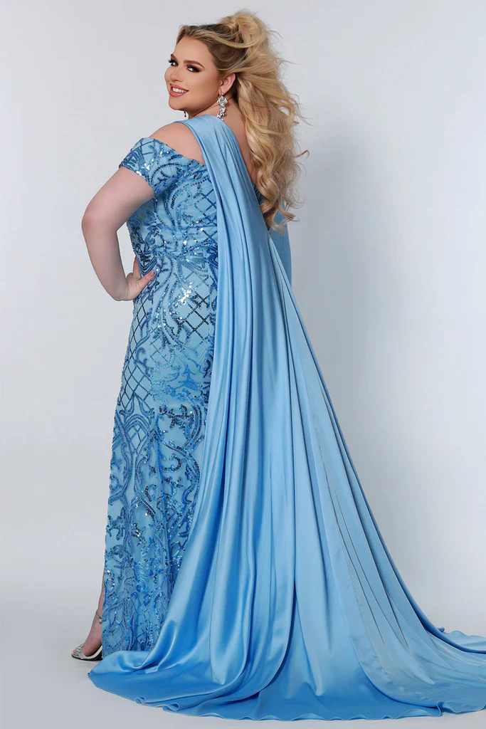 Sydneys Closet JK1202 Charmeuse Cape Plus Size Accessories - Image 3