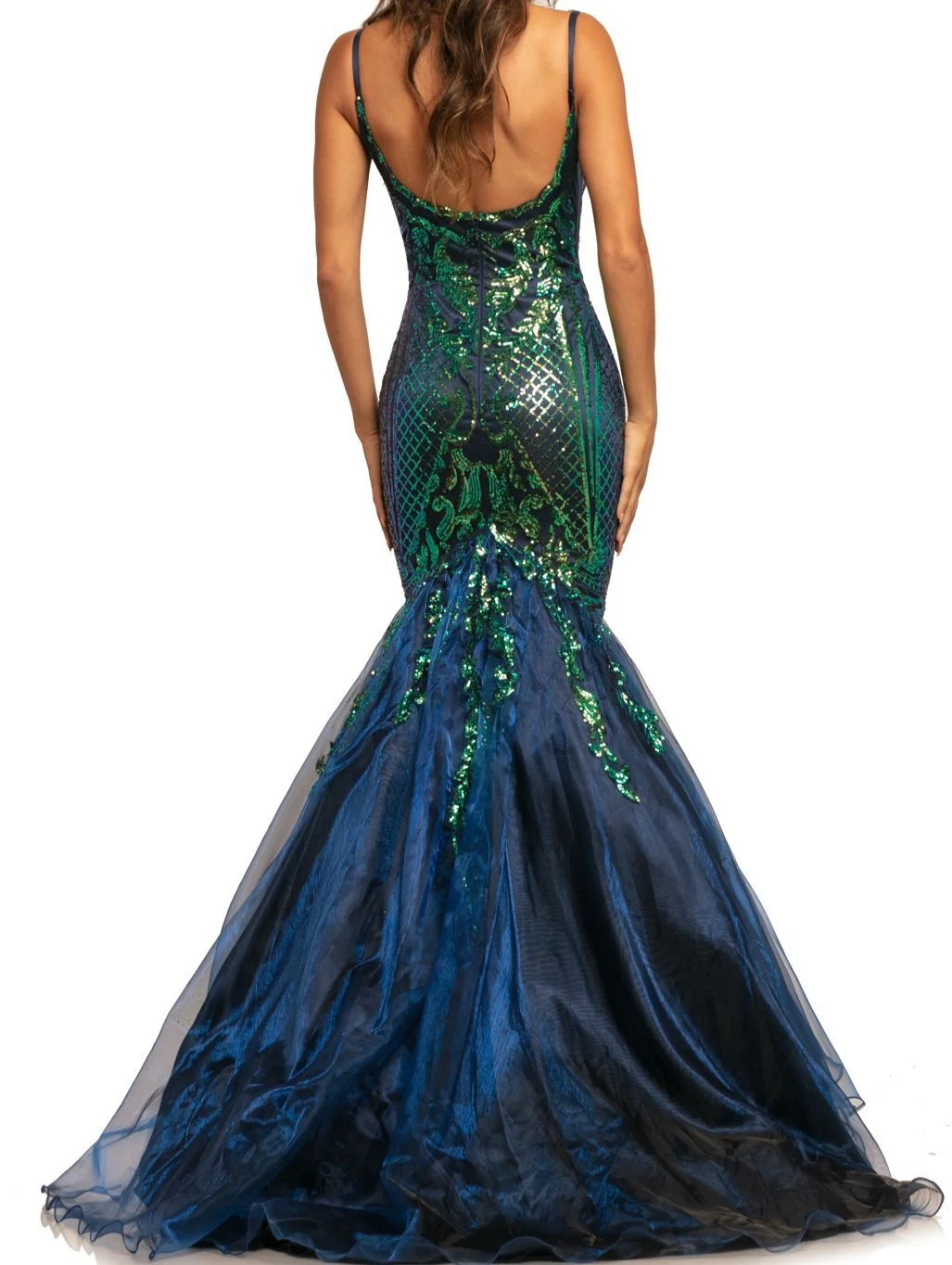 Johnathan Kayne 2018 Sequin Mermaid Iridescent Prom Dress size 2 Pageant Gown High Neck - Image 5