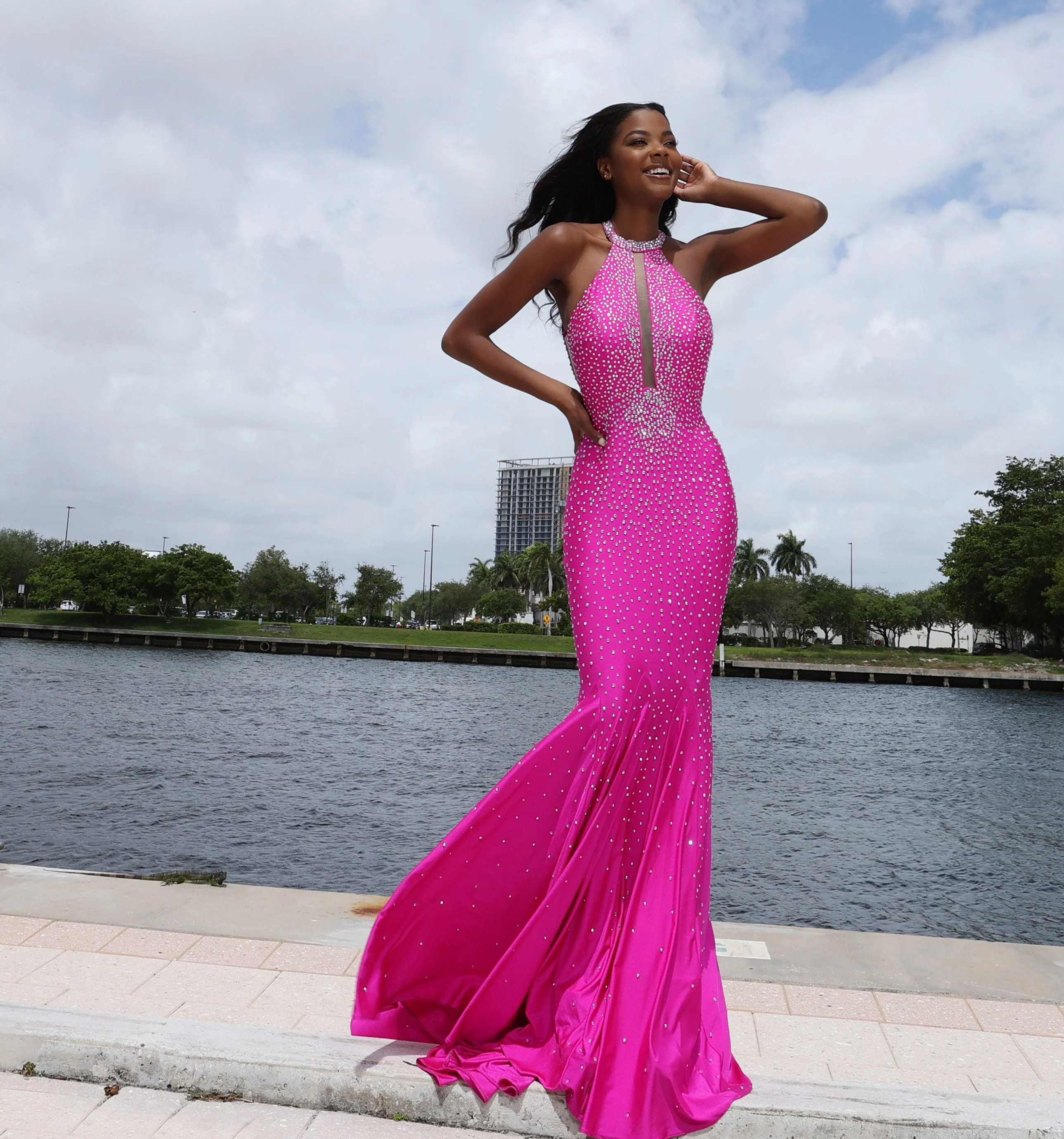Johnathan Kayne 2037 Size 0 Flamingo Mermaid Pageant Dress - Image 12