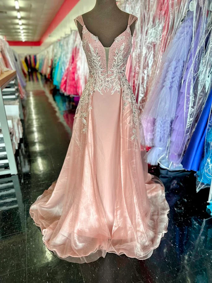 Johnathan Kayne 2226 Size 4 Mauve Fitted Dress Overskirt Mother Of Gown Formal Pageant