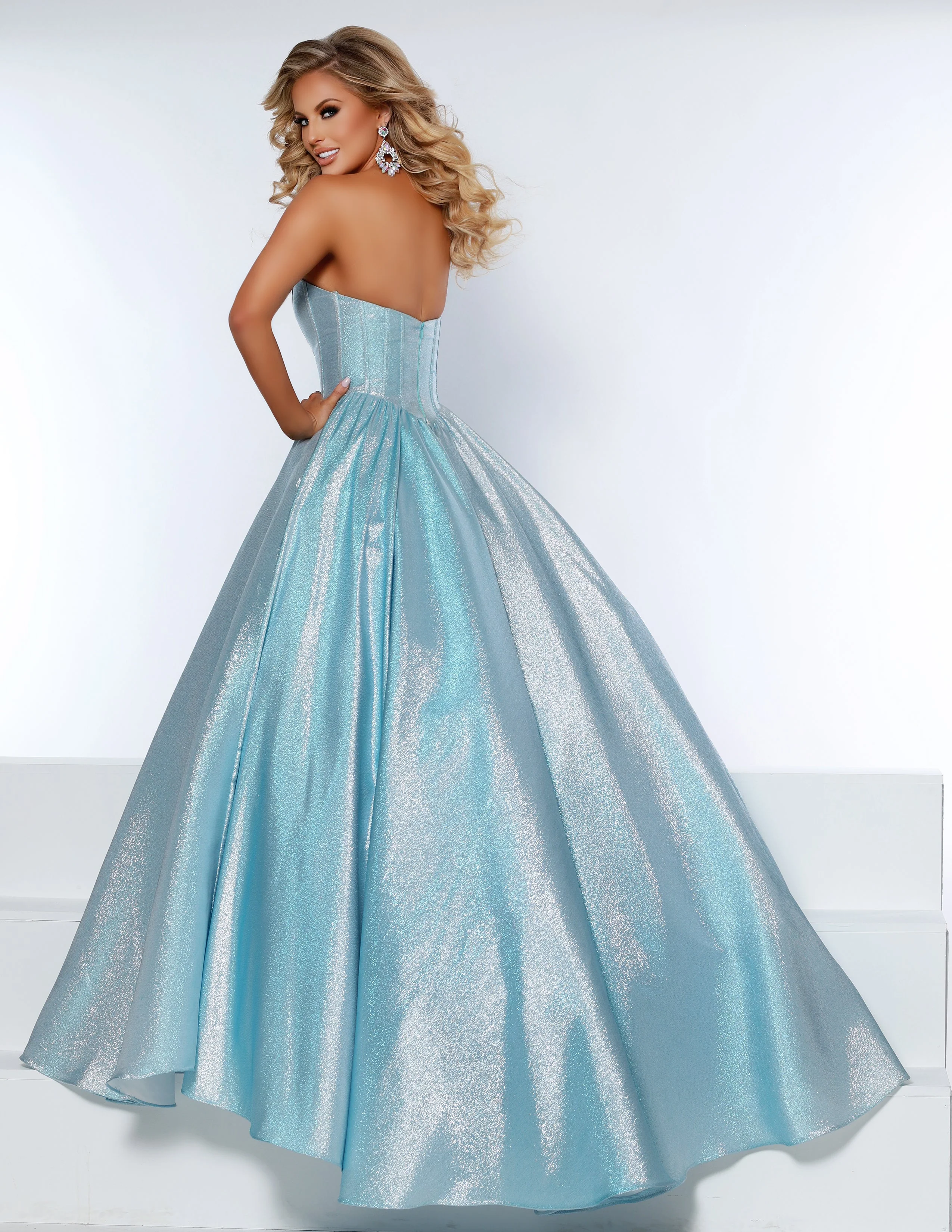 Johnathan Kayne 2411 Size 00,8 Raspberry Long A Line Ballgown Corset Prom Dress Shimmer Formal - Image 4